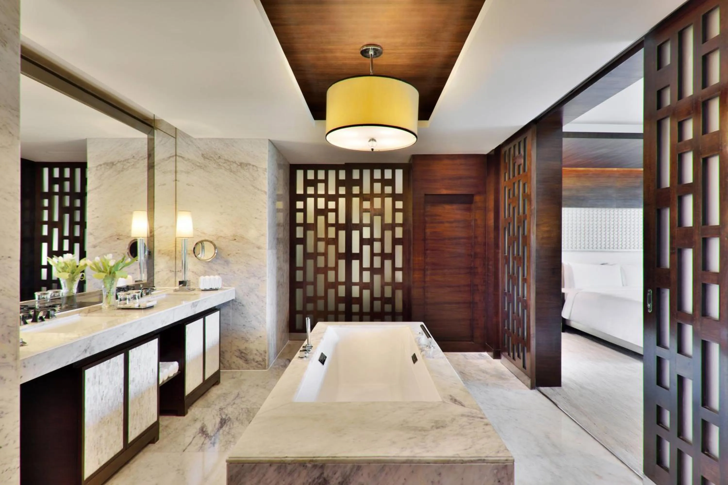 Bathroom, Bed in JW Marriott Hotel Chandigarh