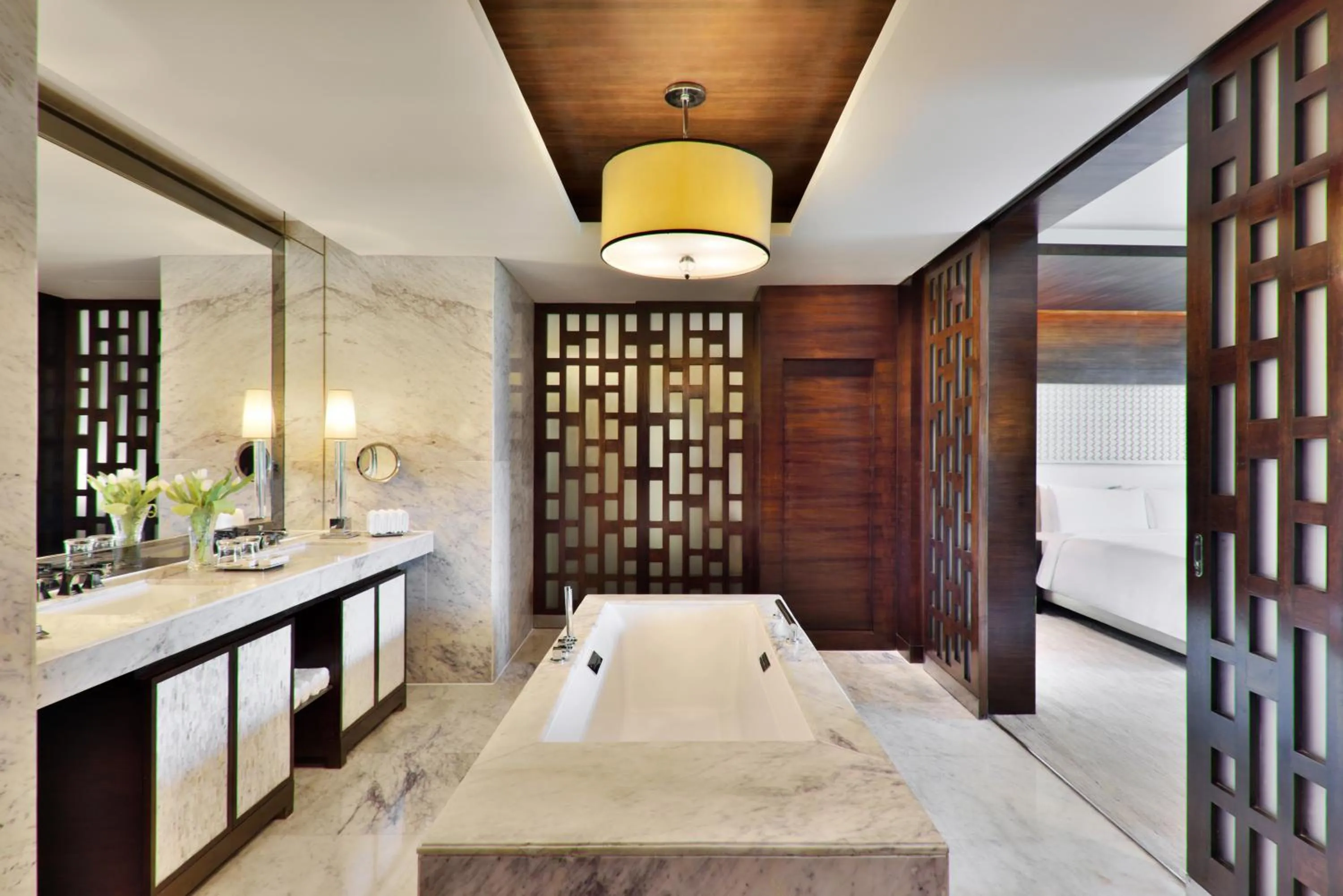 Bathroom, Bed in JW Marriott Hotel Chandigarh