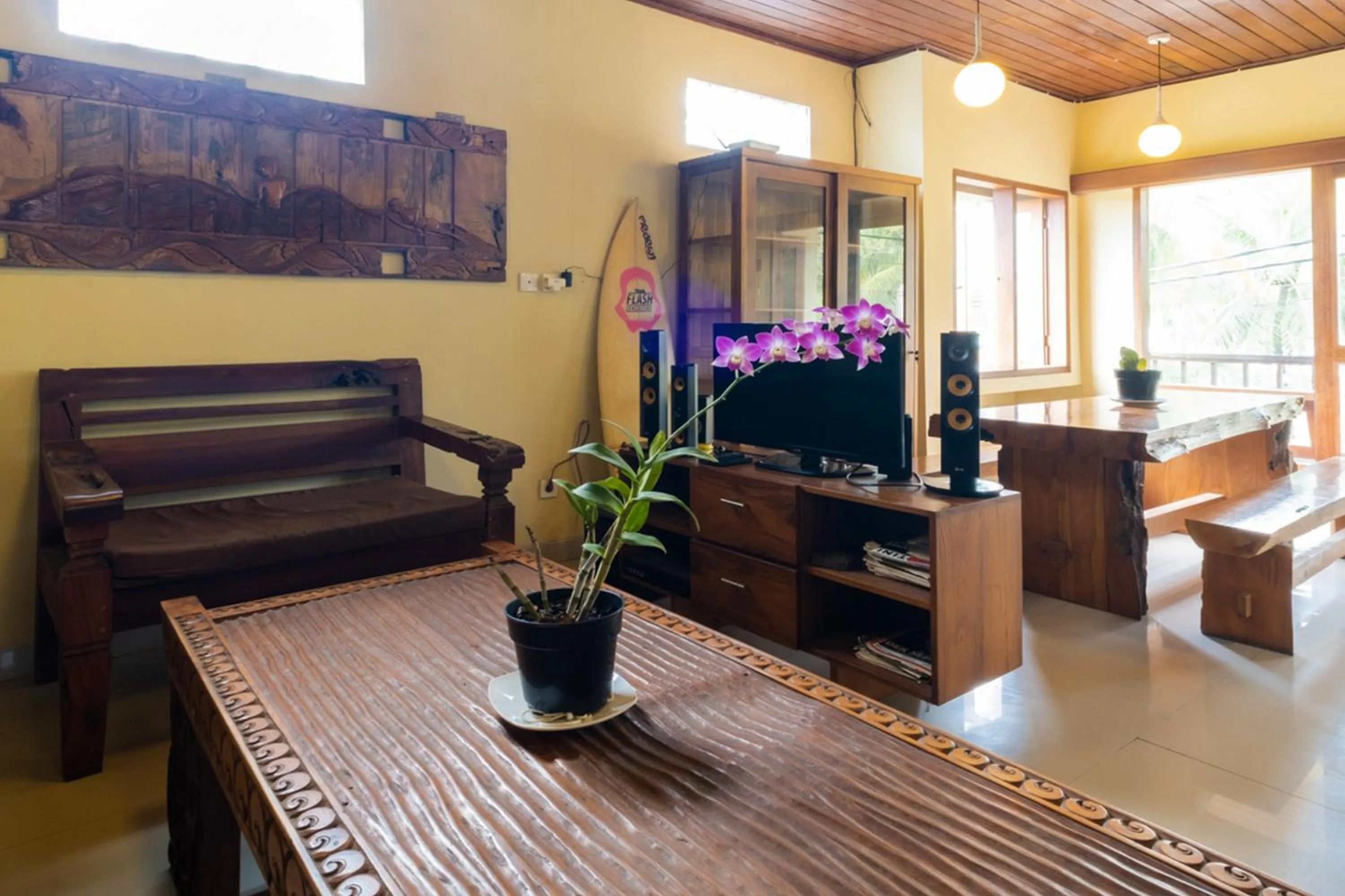 Living room in The point surfcamp Bali