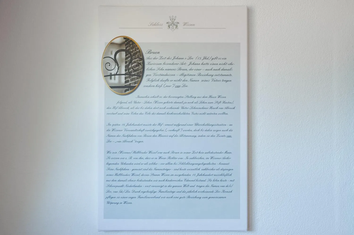 Text overlay in Schloss Wissen