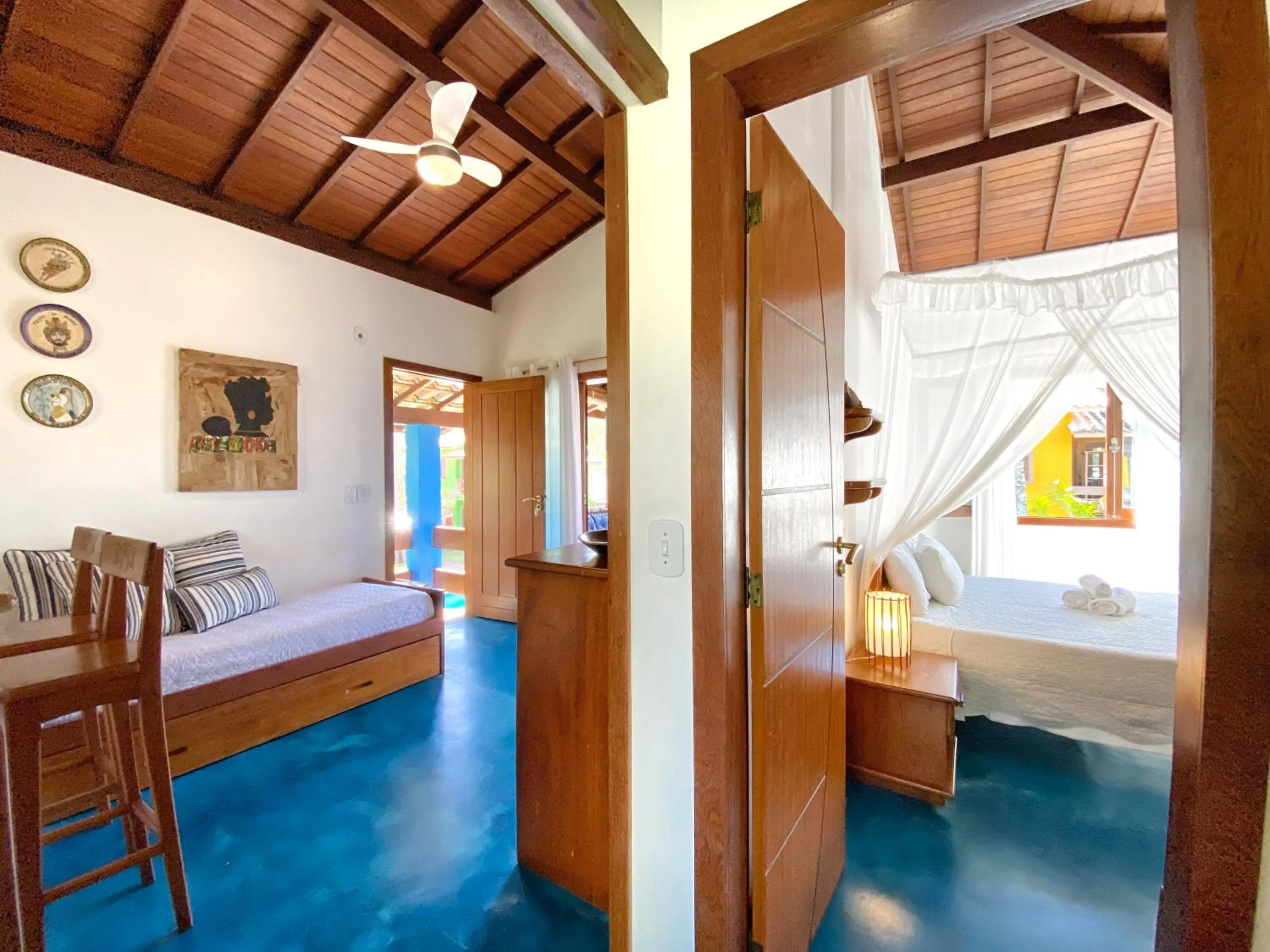 Living room, Bed in Casa Villa Cristian Pé na Areia