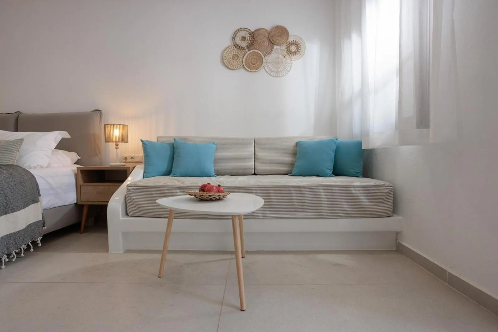 Bed in Anemomilos Beach hotel