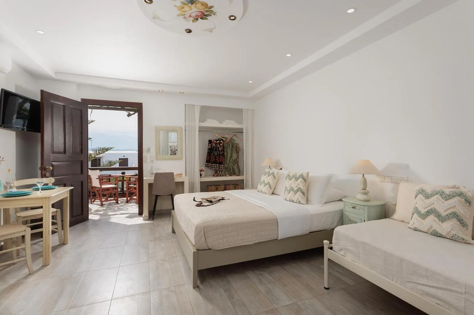 Bed in Anemomilos Beach hotel