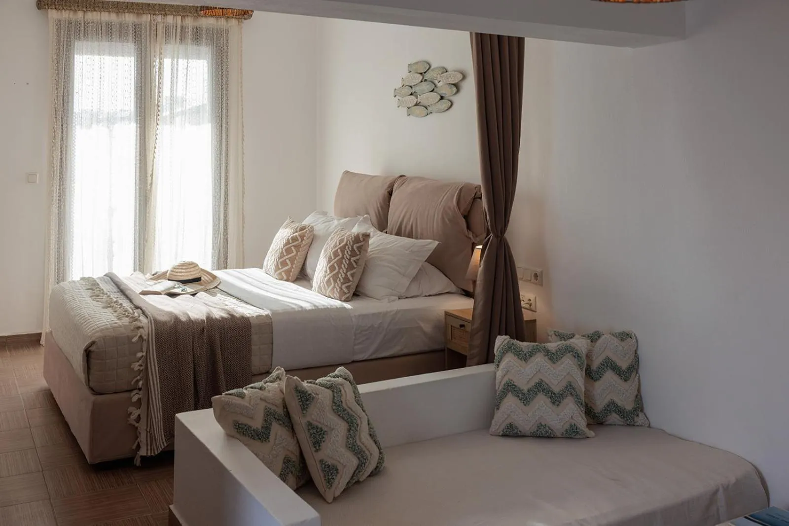 Bed in Anemomilos Beach hotel