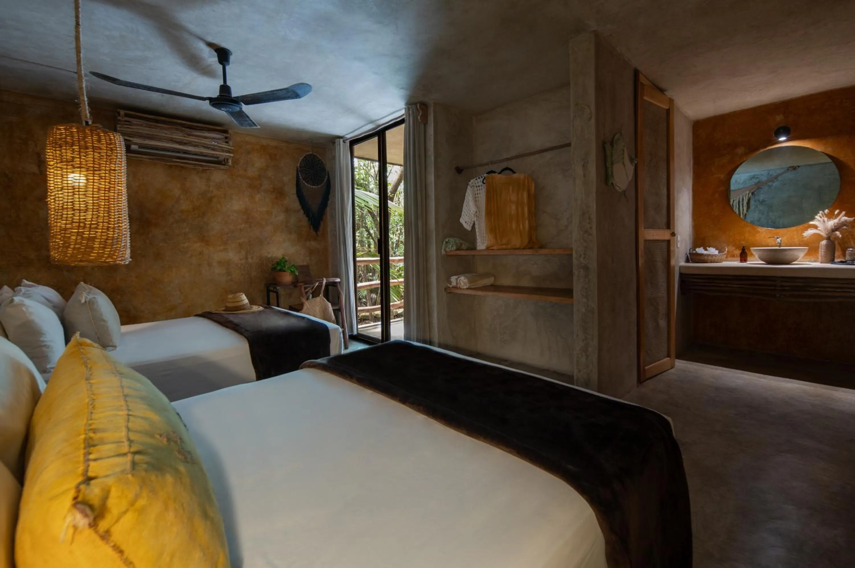 View (from property/room), Bed in Casa Coyote Tulum