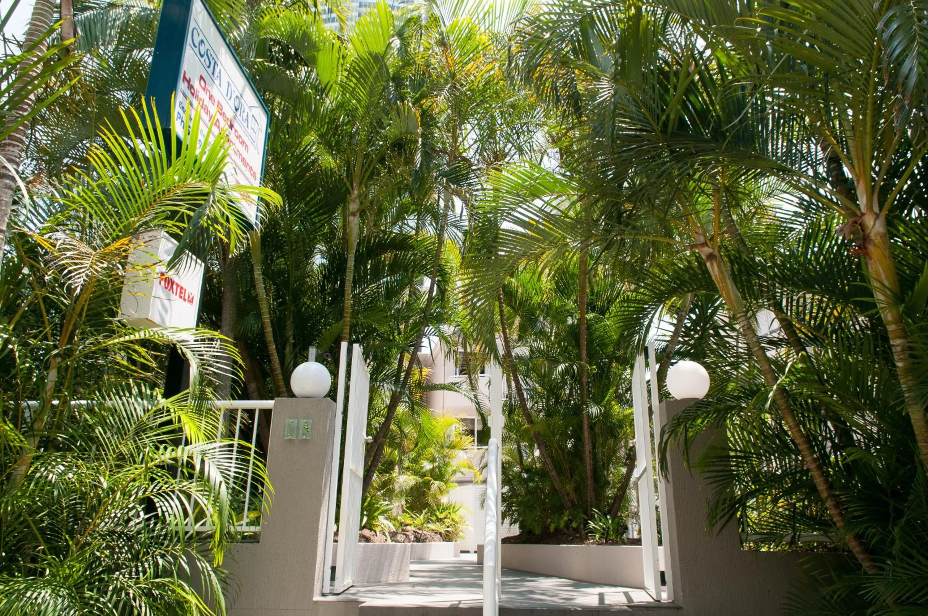 Quiet street view in Costa D'Ora Holiday Apartments