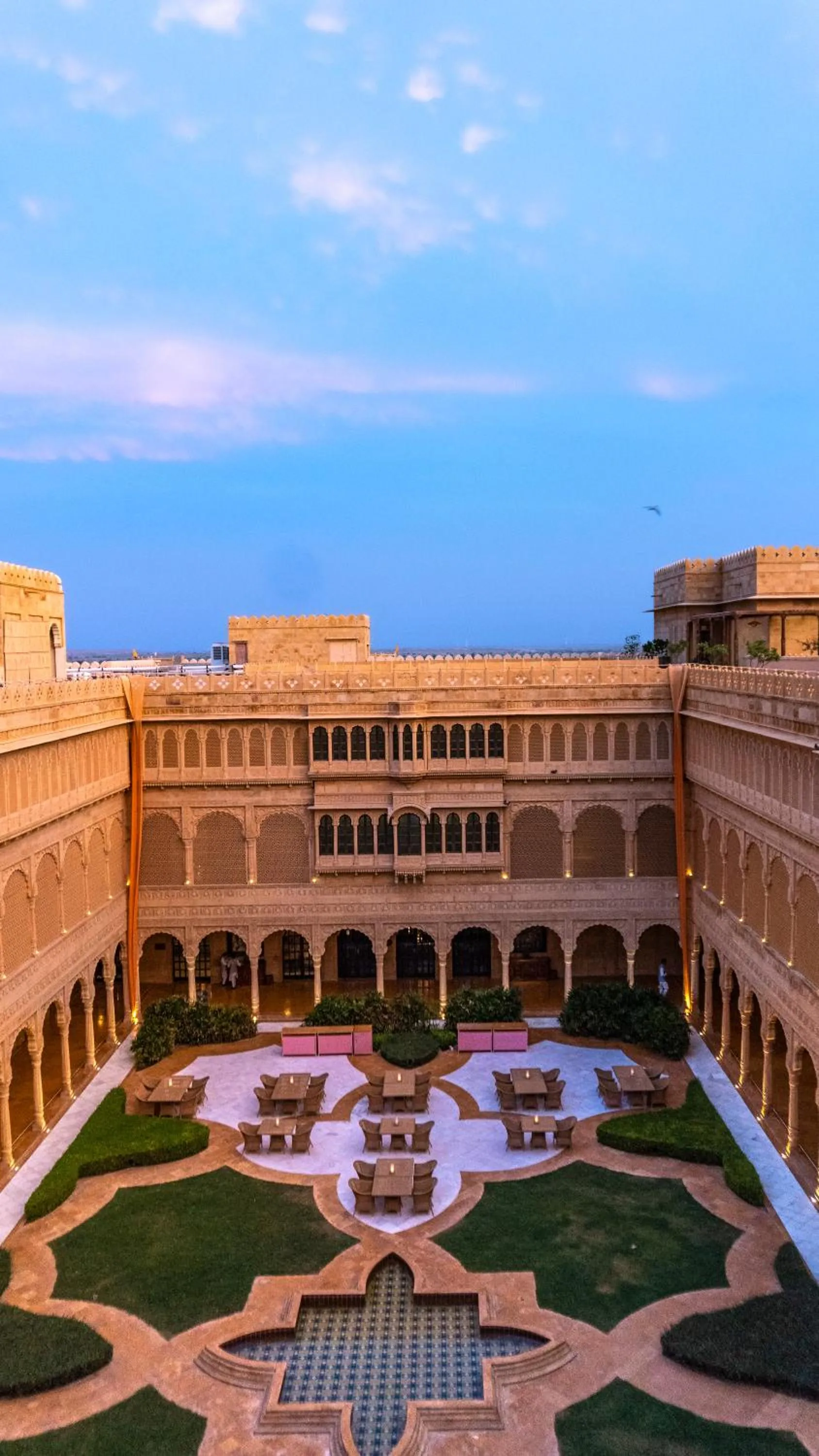 Inner courtyard view in Suryagarh Jaisalmer