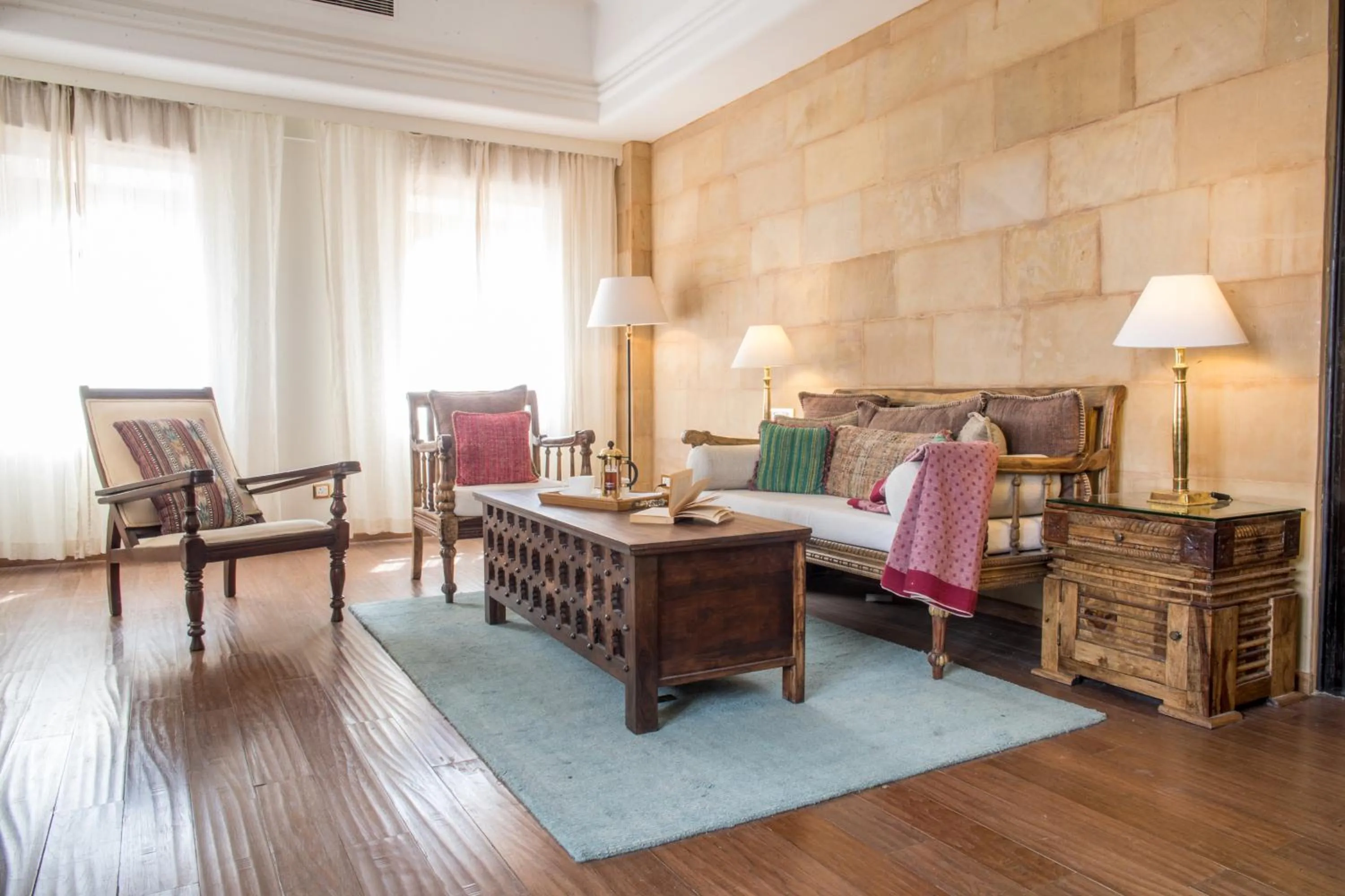 Living room in Suryagarh Jaisalmer