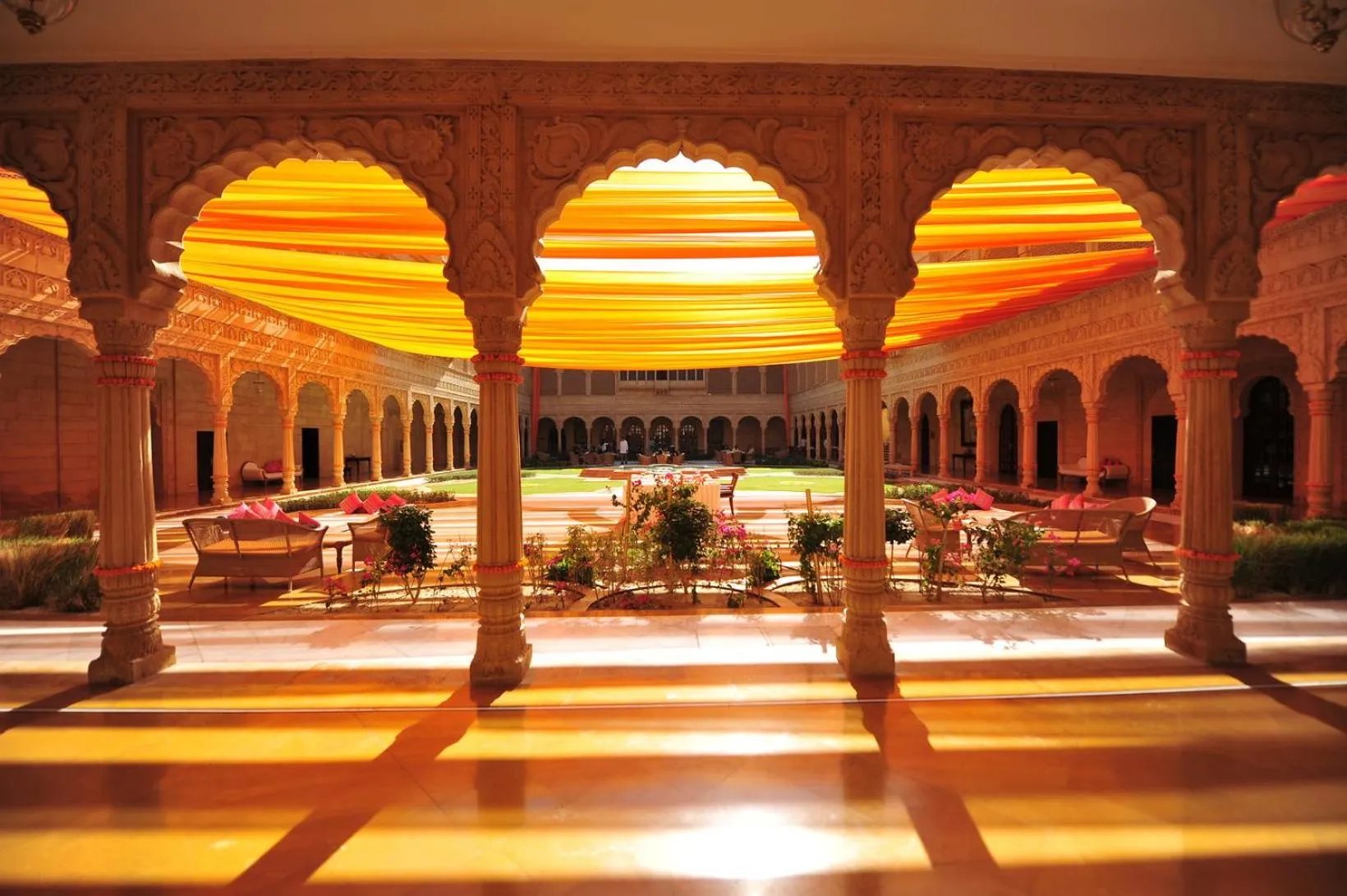 Inner courtyard view in Suryagarh Jaisalmer