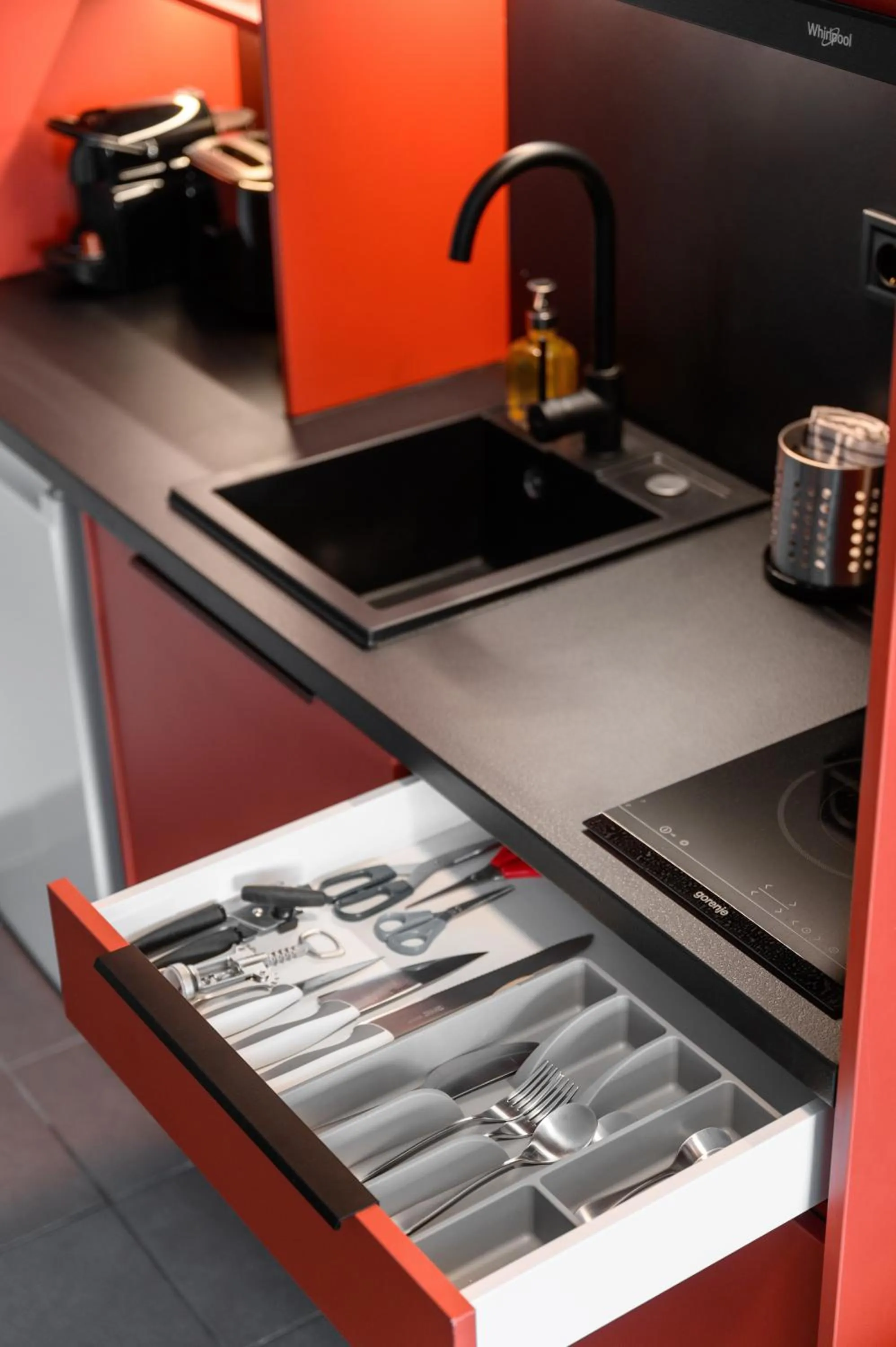 Kitchen or kitchenette in Florin Apart Hotel