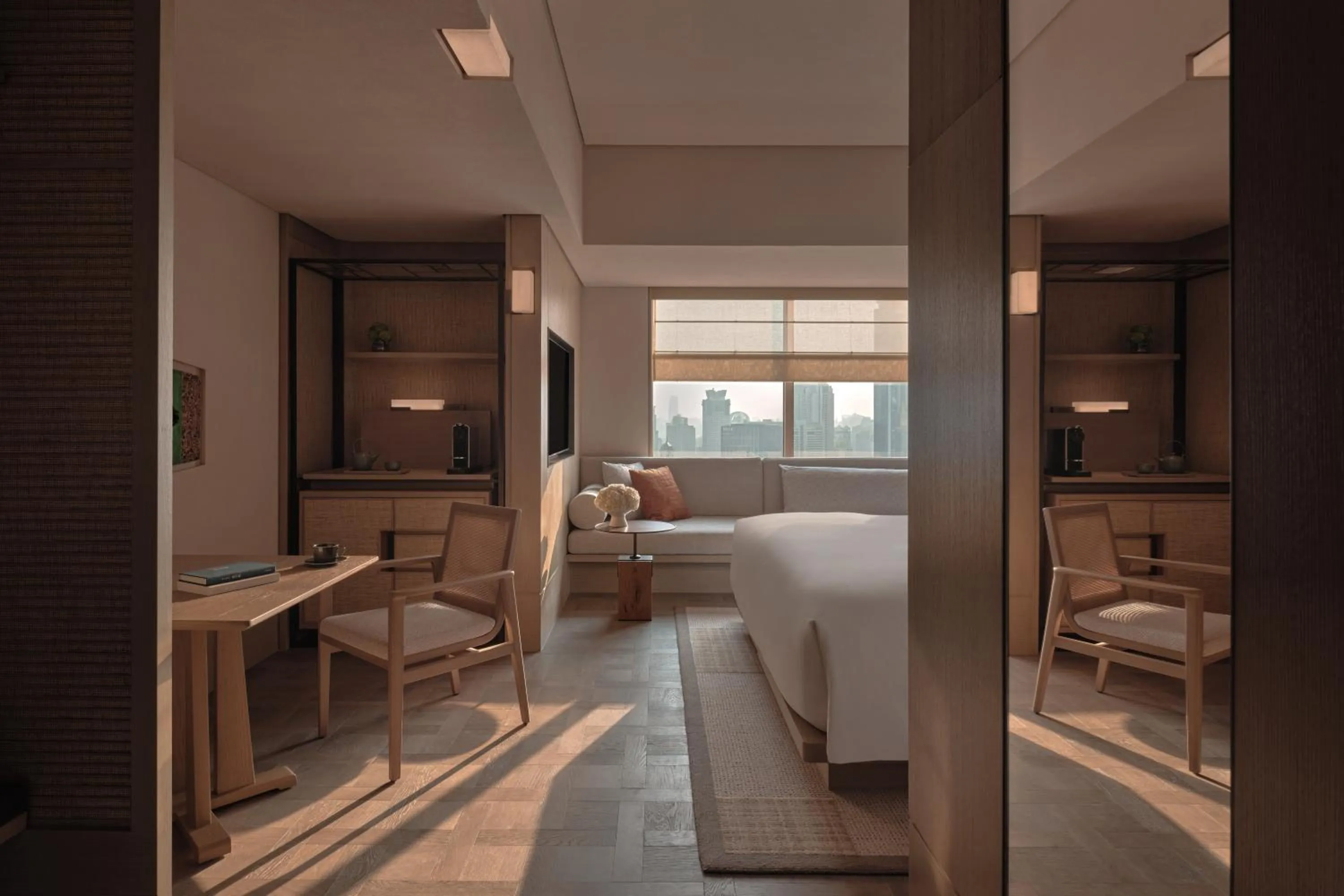 Seating area, Bed in Alila Shanghai