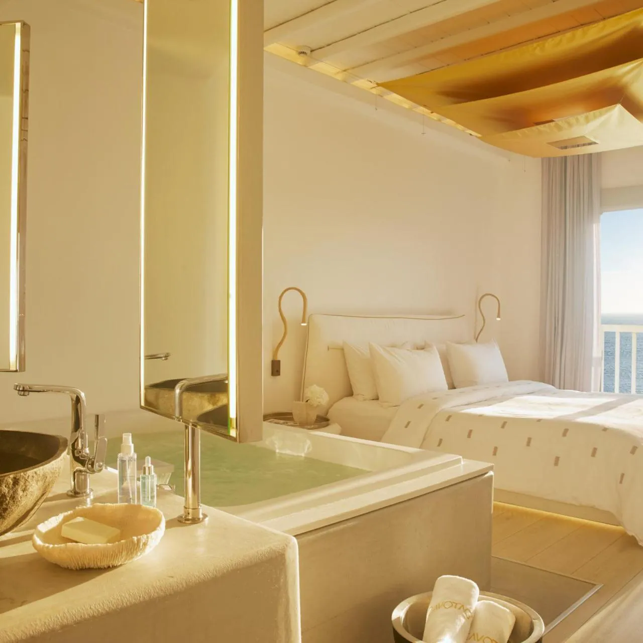 Bed in Cavo Tagoo Mykonos