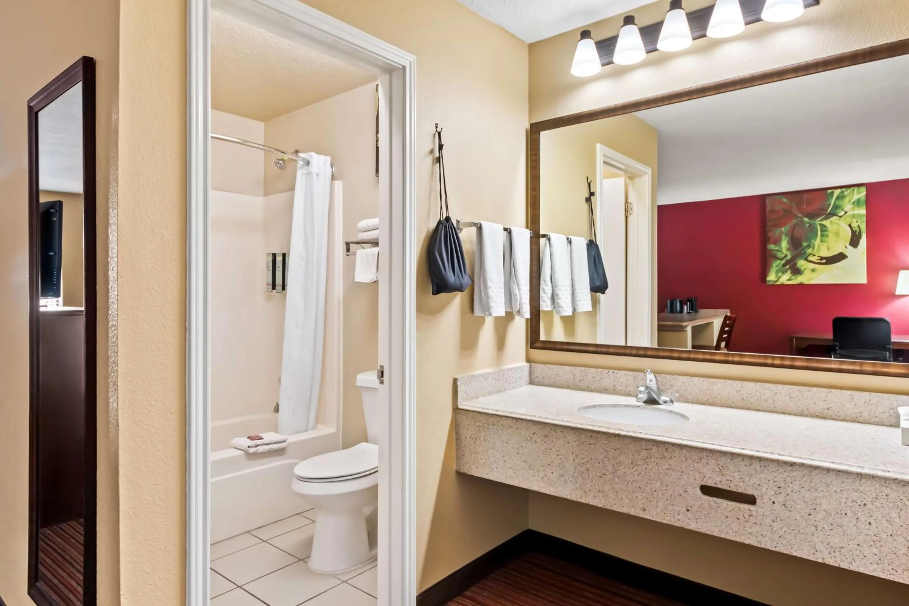 Bathroom in SureStay Plus by Best Western San Antonio Fiesta Inn