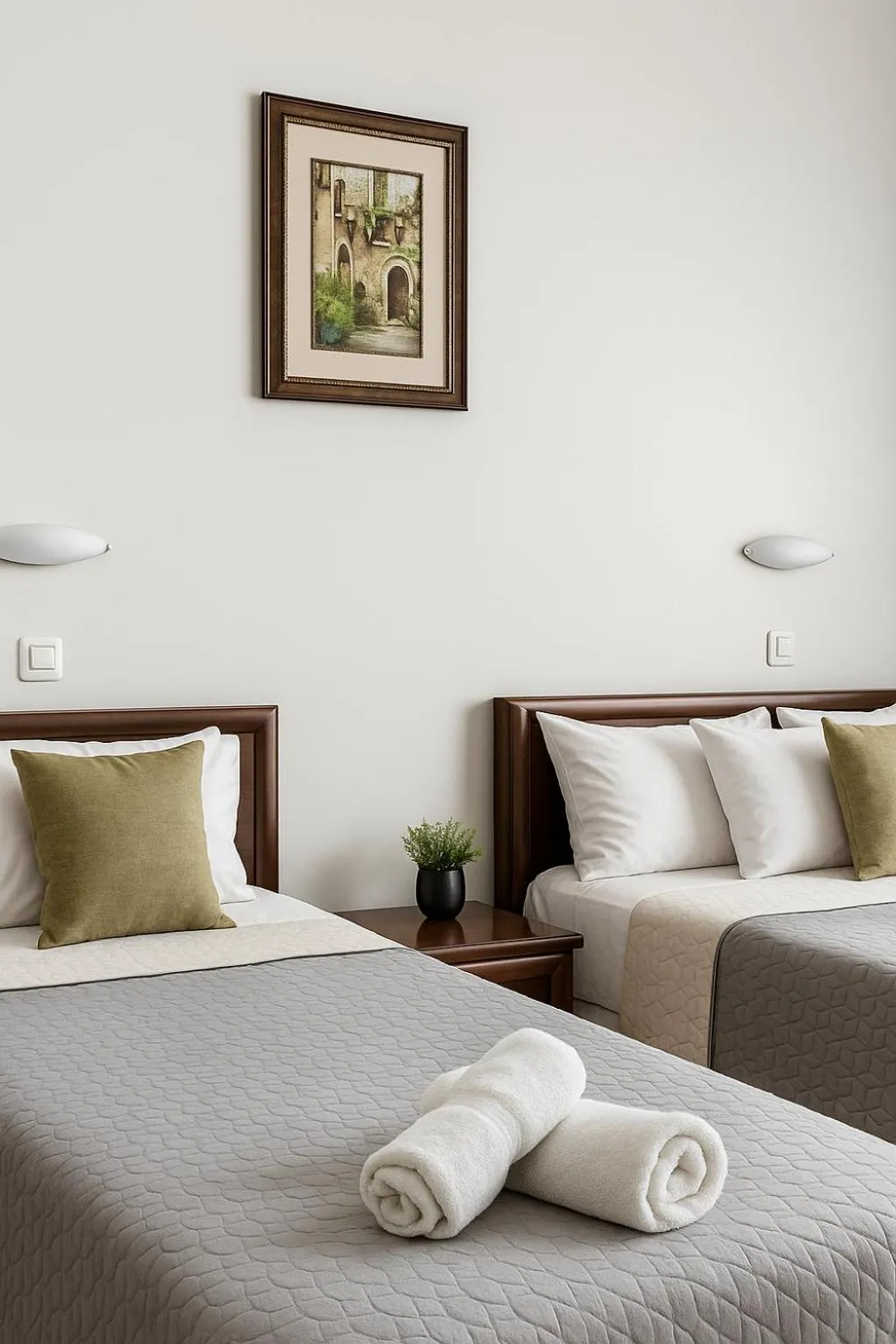 Bed in Hotel Vizantio