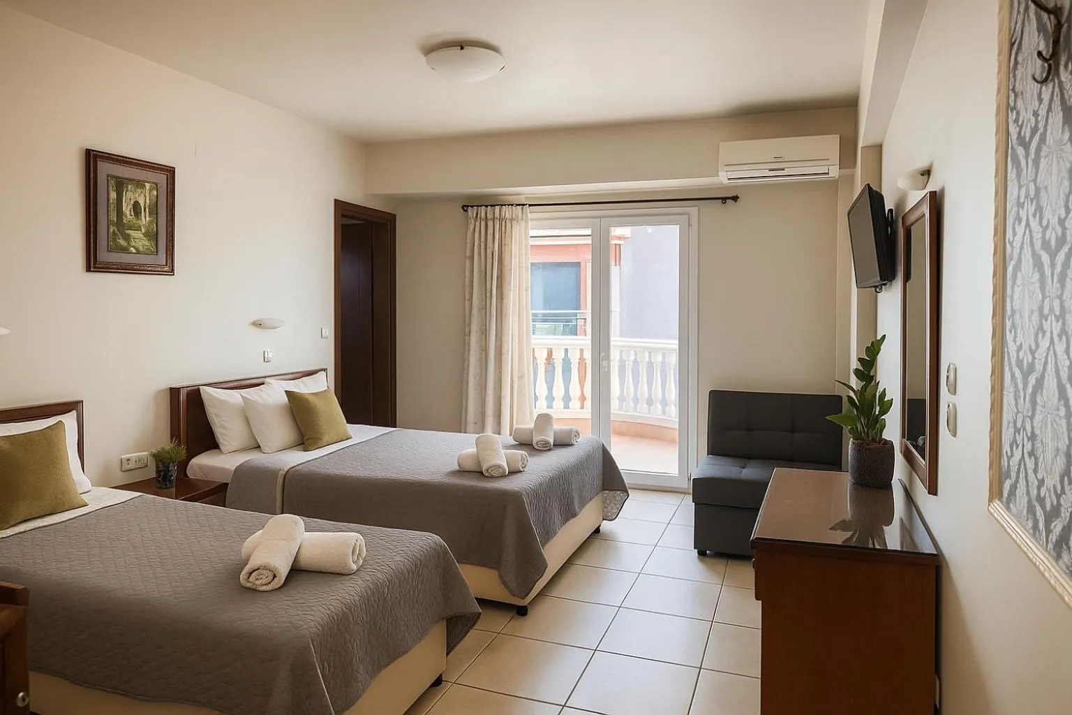 Bed in Hotel Vizantio