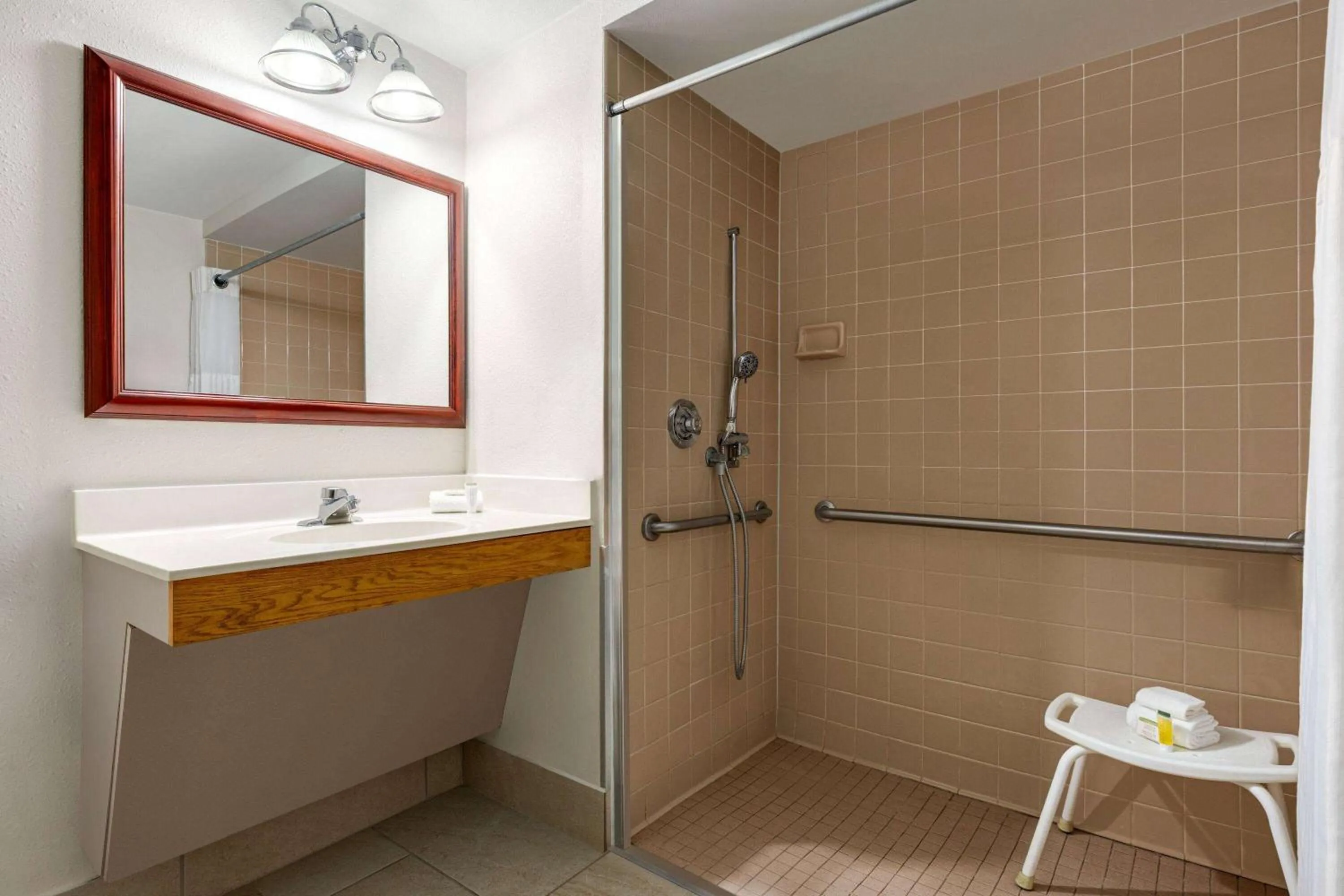 Shower in Super 8 by Wyndham Germantown/Milwaukee