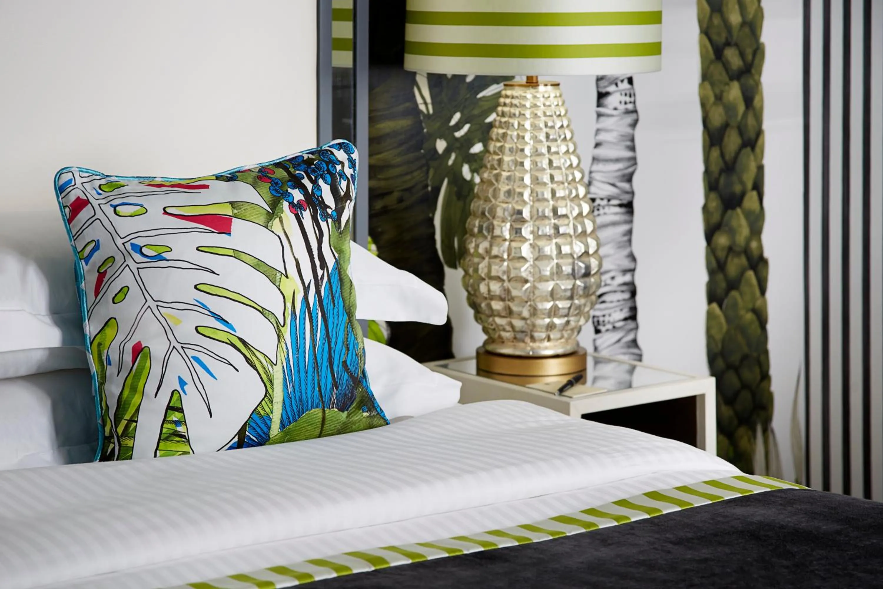 Decorative detail, Bed in The Mandeville Hotel