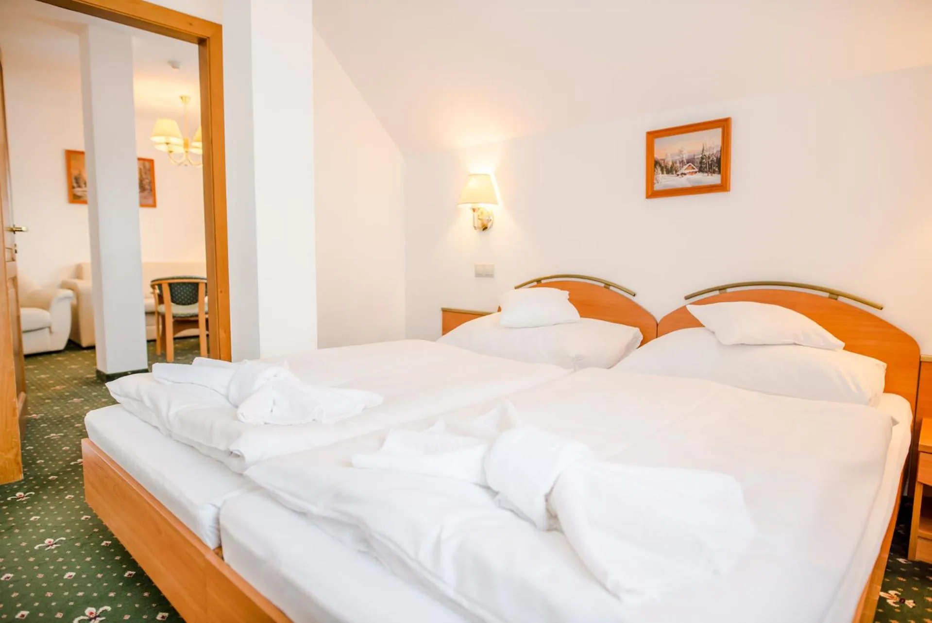 Bed in Hotel Spindlerova Bouda