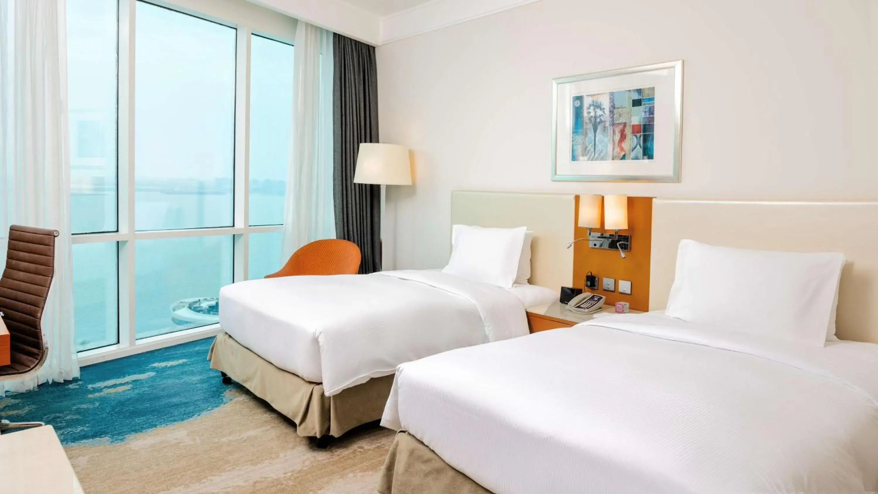 Twin Room with Sea View in Hilton Doha Twin Room with Sea View in Hilton Doha