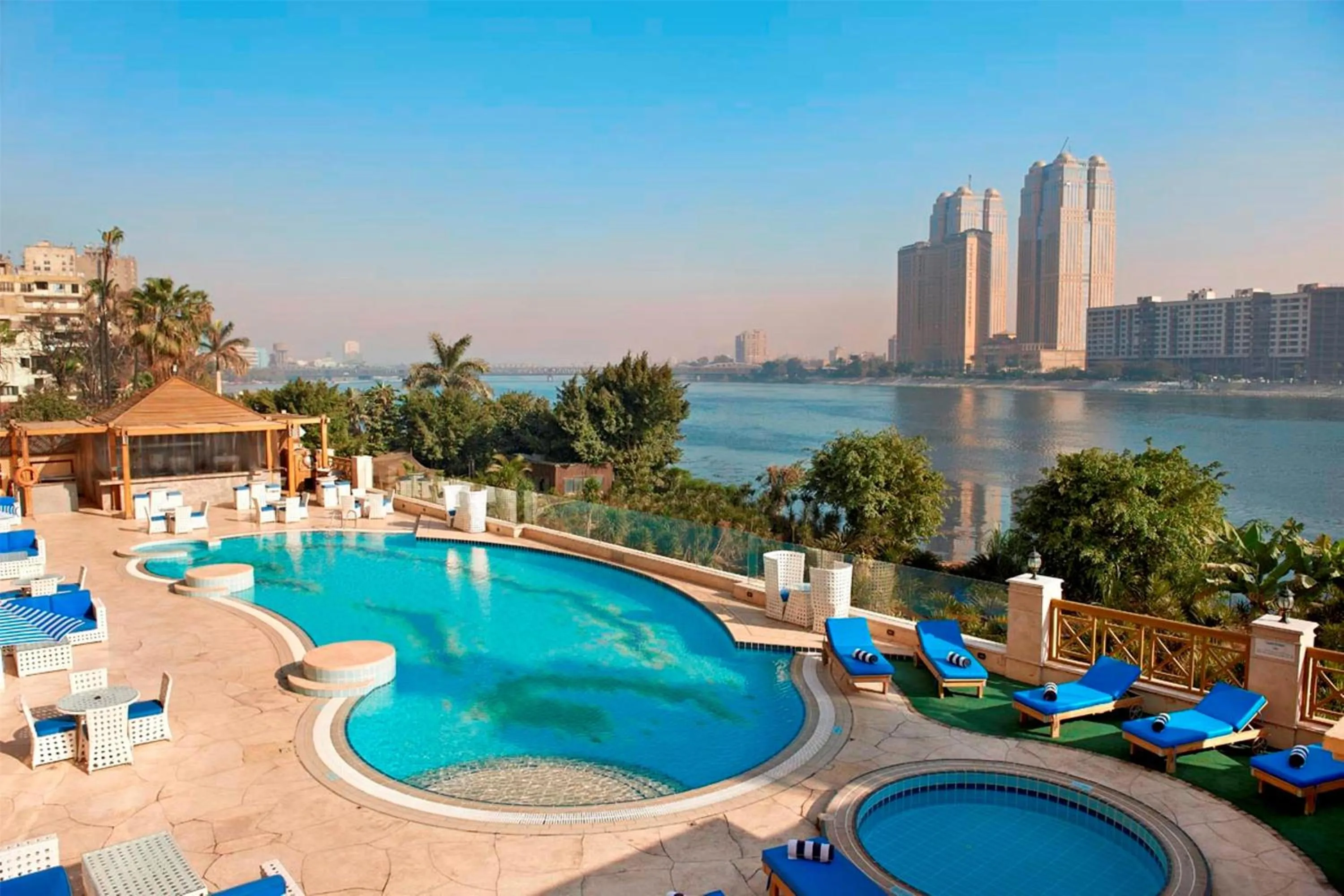 Pool view in Hilton Cairo Zamalek Residences
