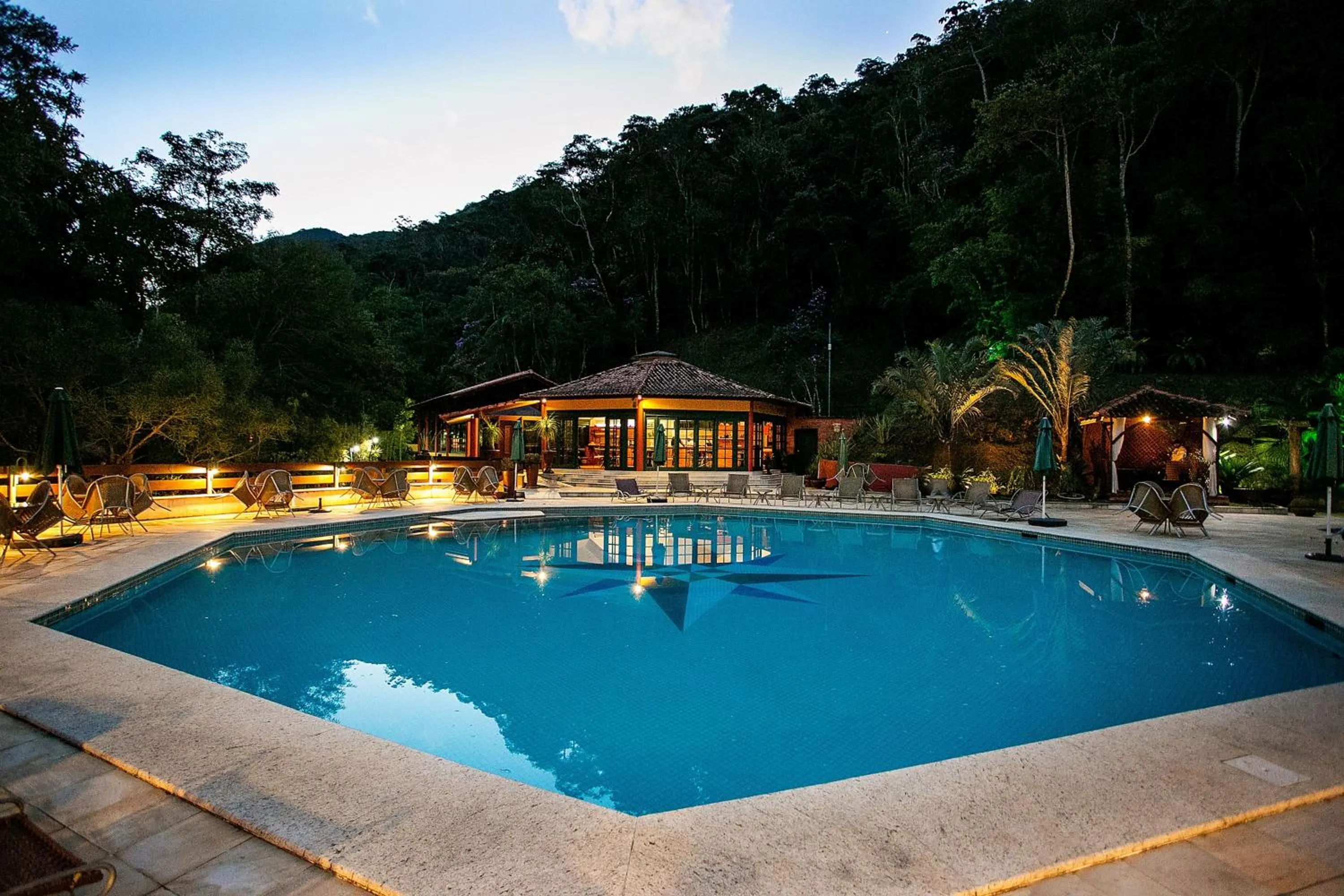 Pool view in Bomtempo II Chales by Castelo Itaipava