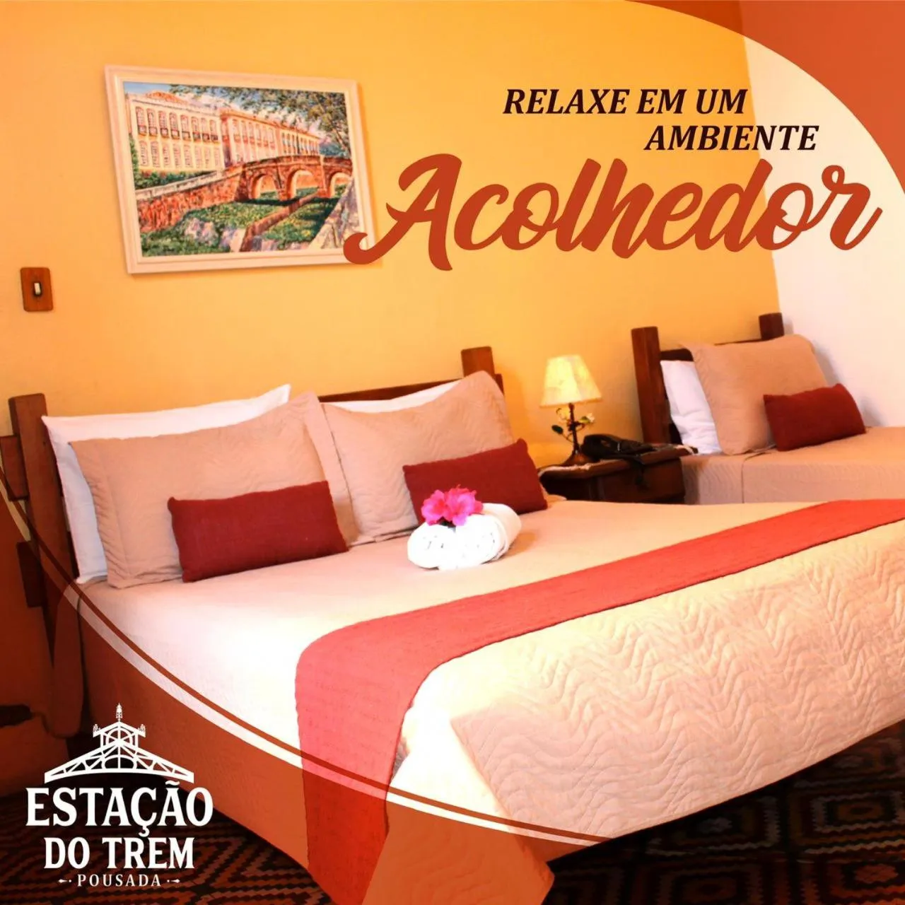 Bed in Pousada Estação do Trem