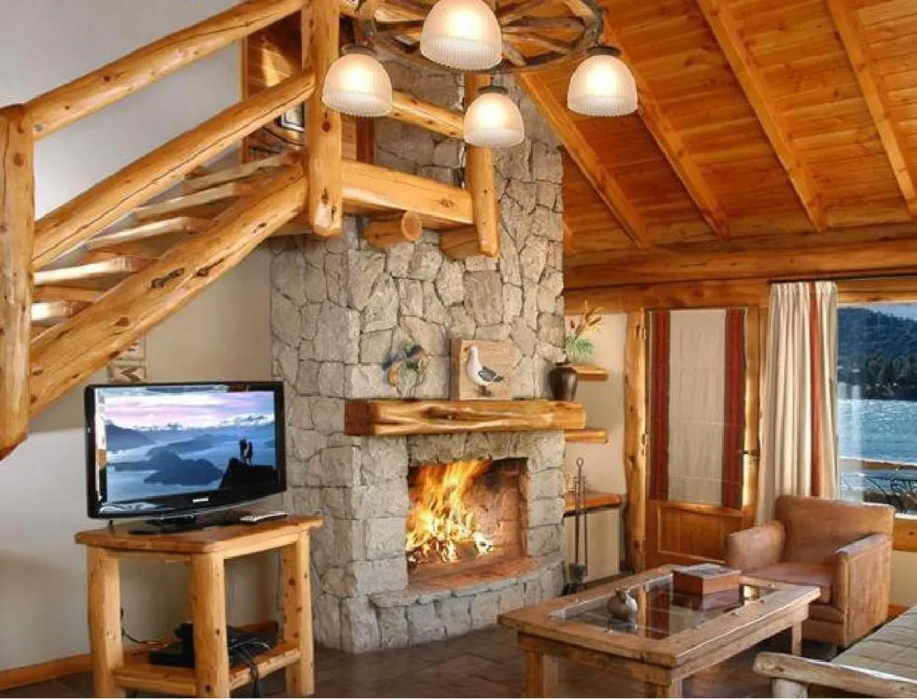 Living room in Cabañas Puerto Pireo