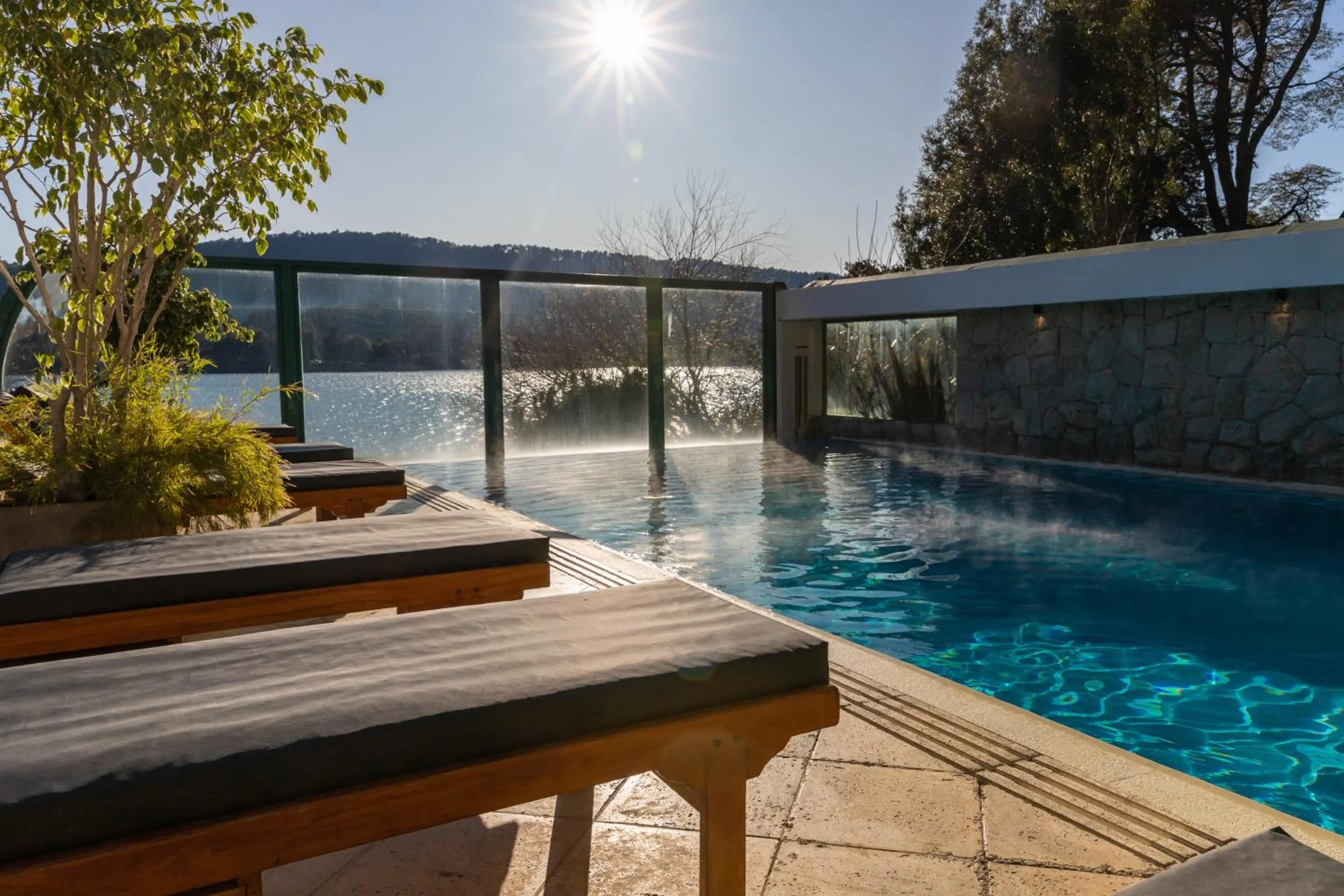 Pool view in Cabañas Puerto Pireo