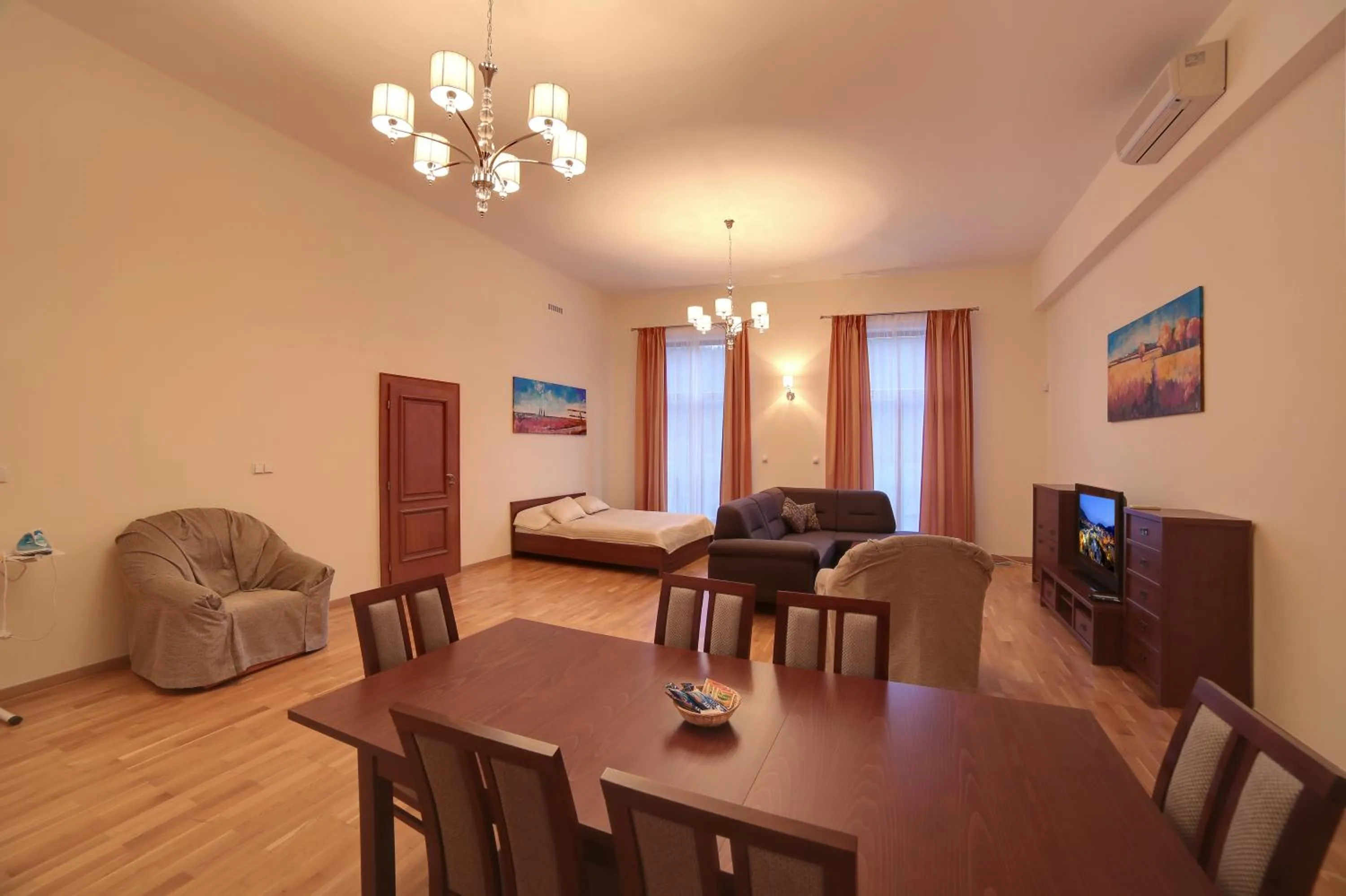 Bed in Slunecni Lazne Apartments