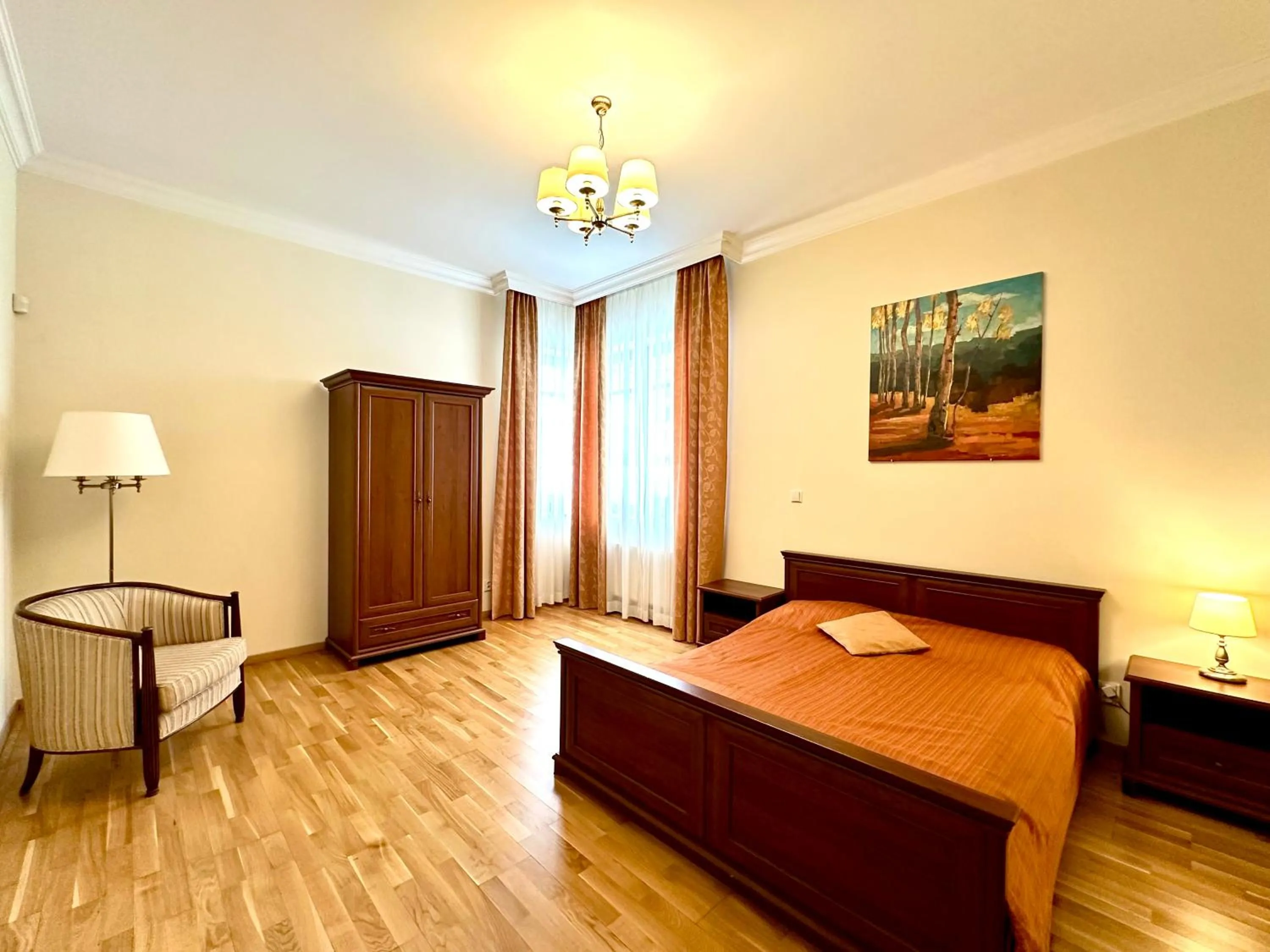 Bed in Slunecni Lazne Apartments