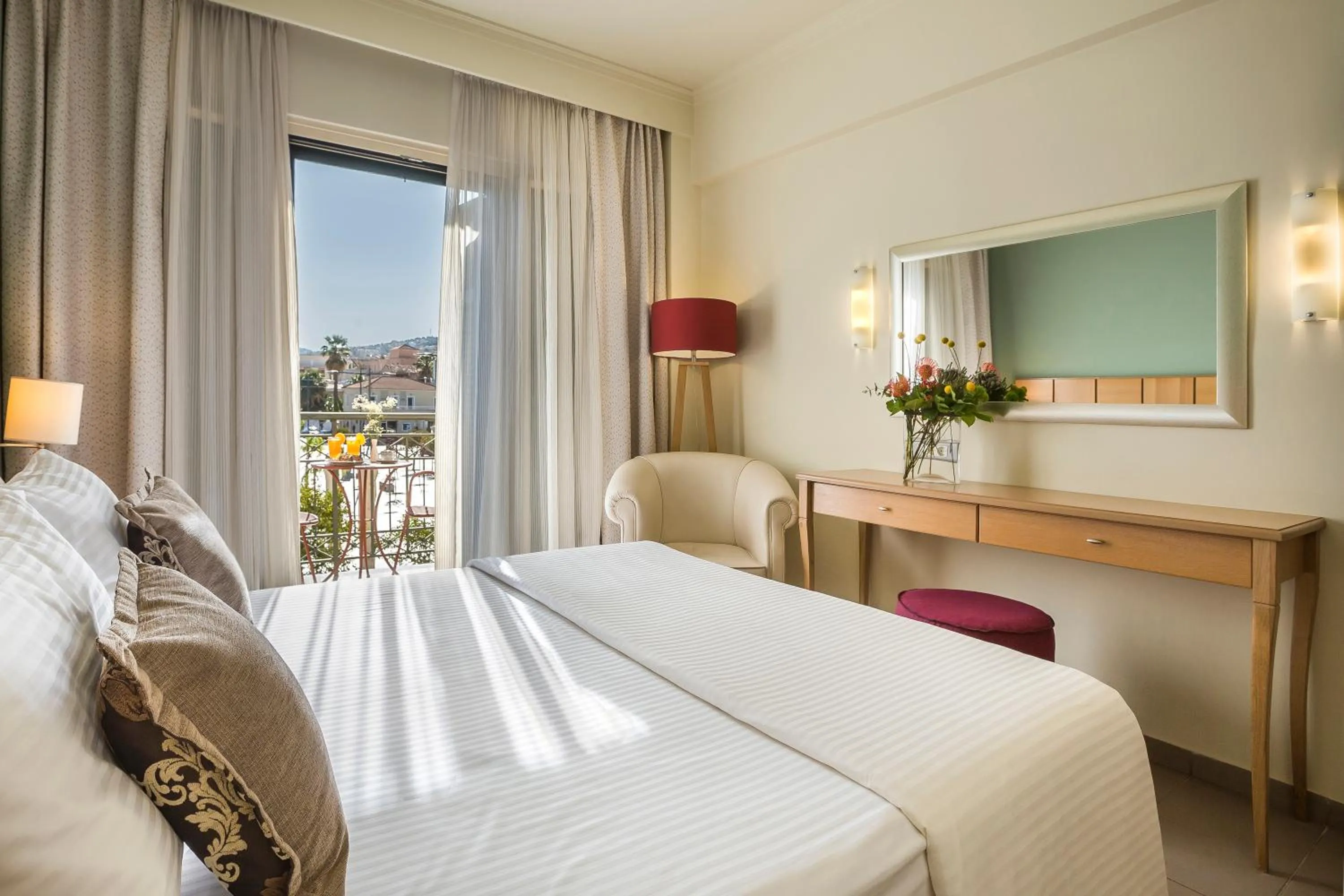 Bed in Ionian Plaza Hotel & Spa