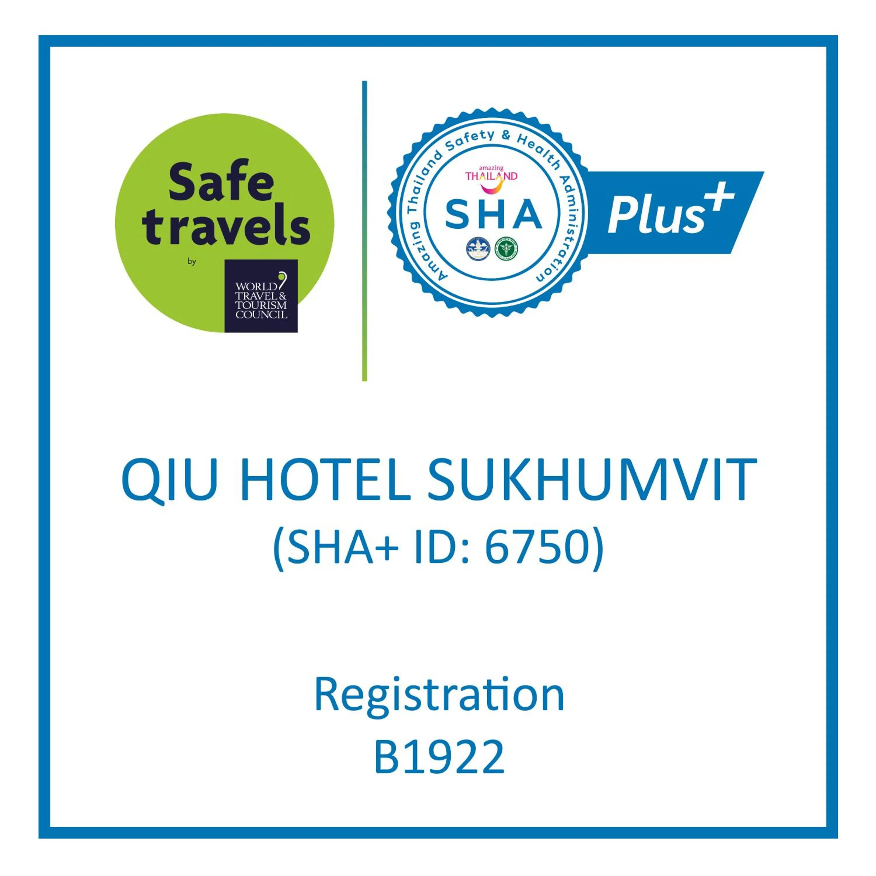Logo/Certificate/Sign in Qiu Hotel Sukhumvit - BTS On Nut Station
