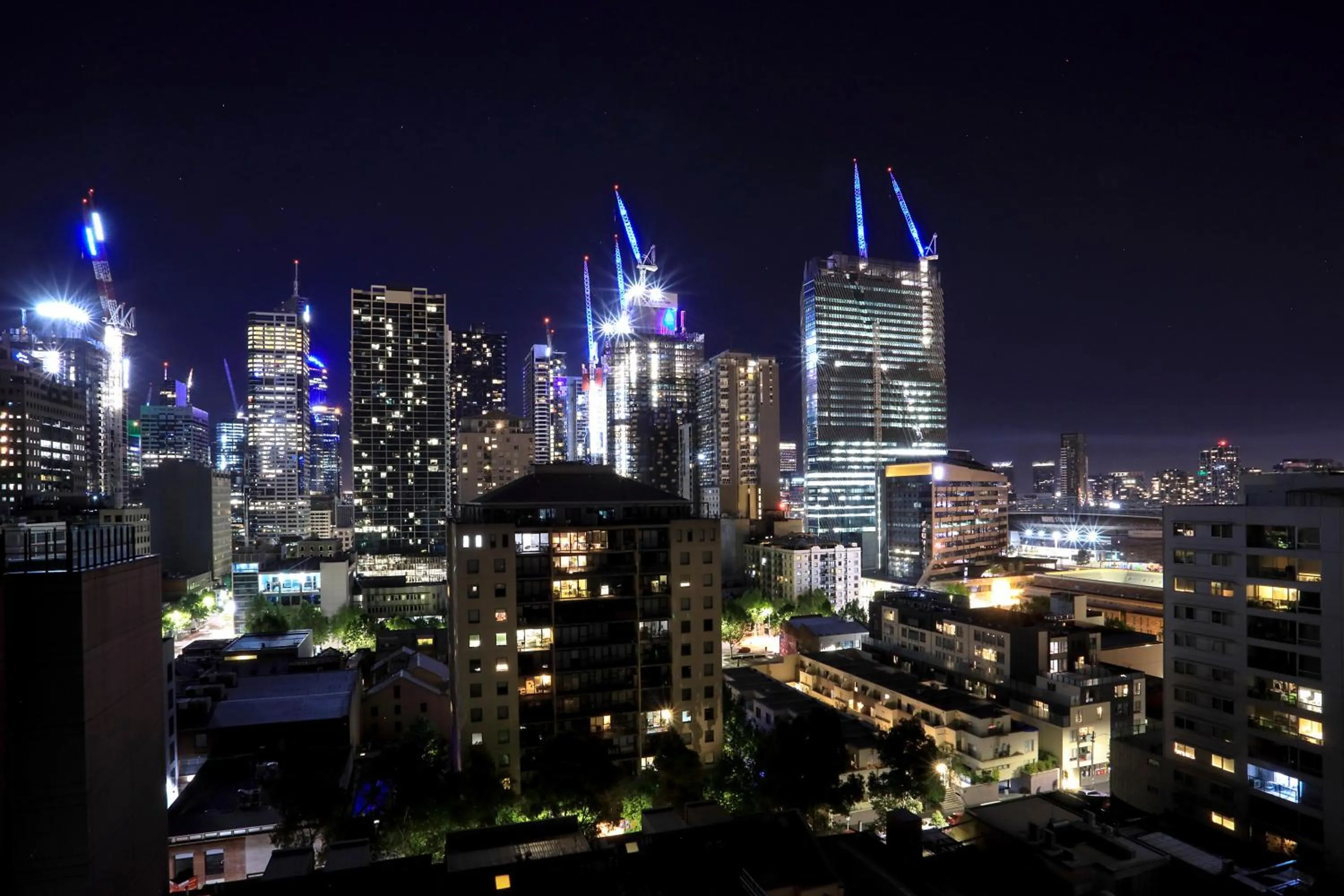 Night in Spencer Street Apartments