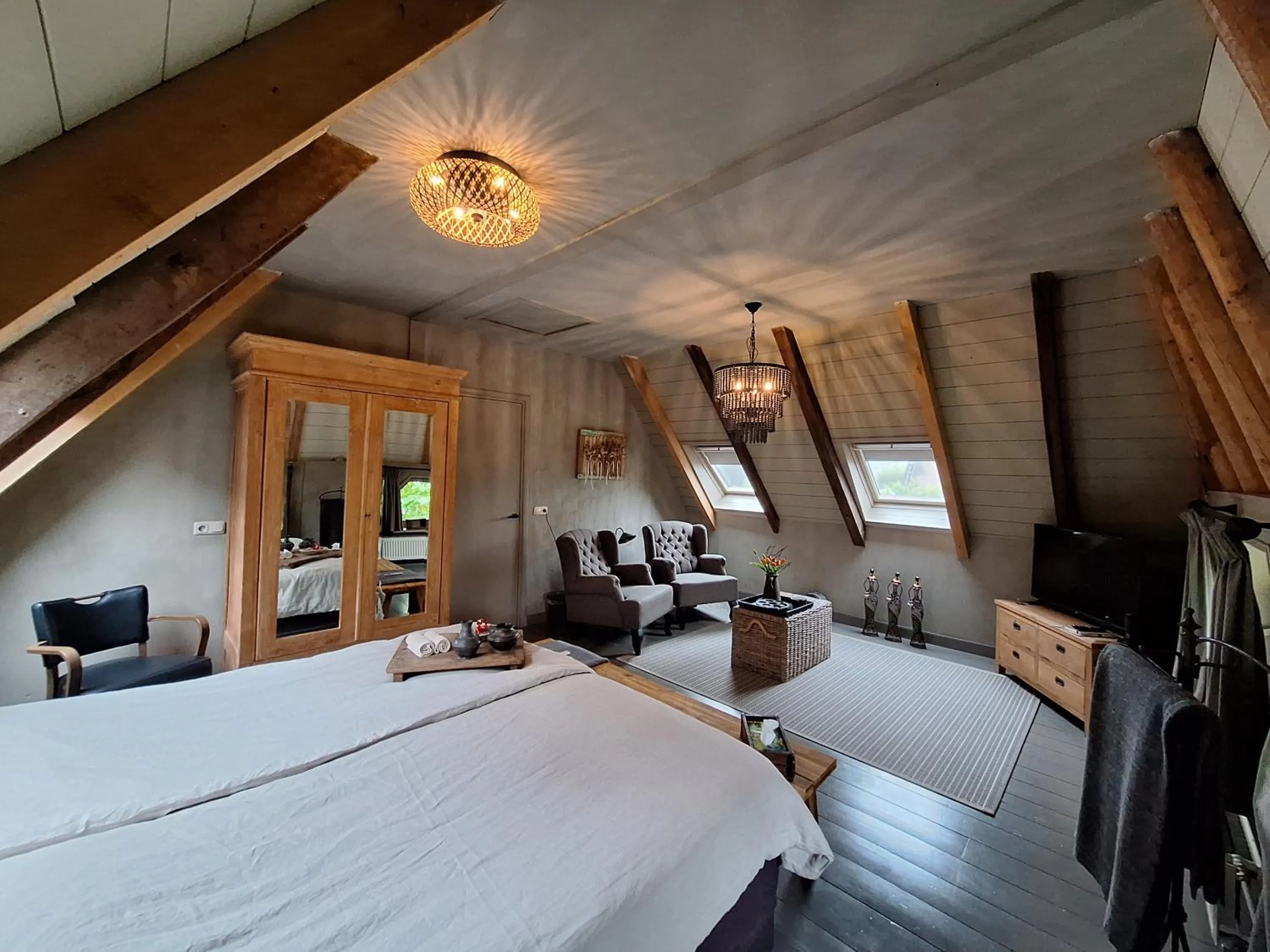 Living room, Bed in B&B De Meidoornhof