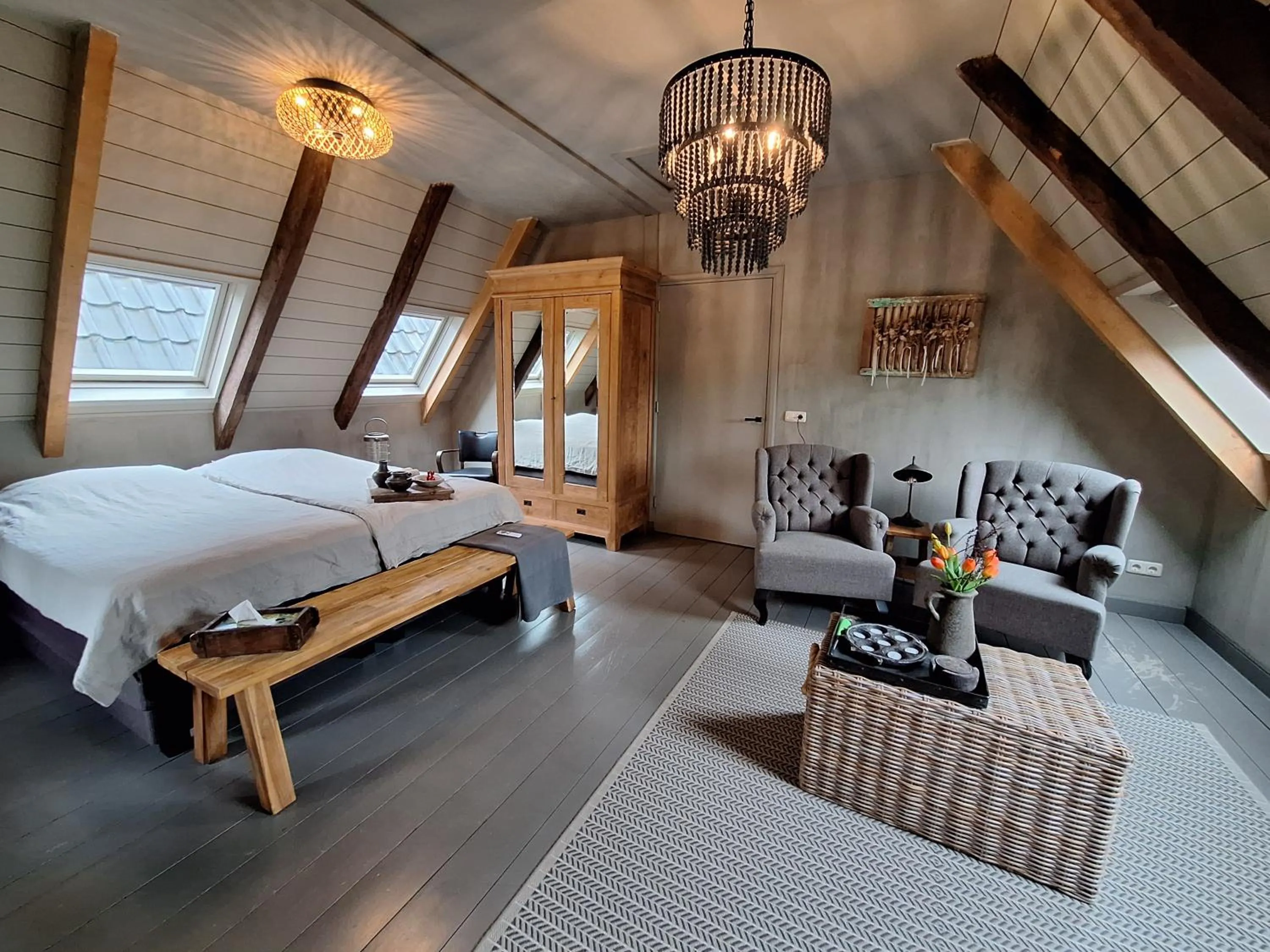 Living room, Bed in B&B De Meidoornhof