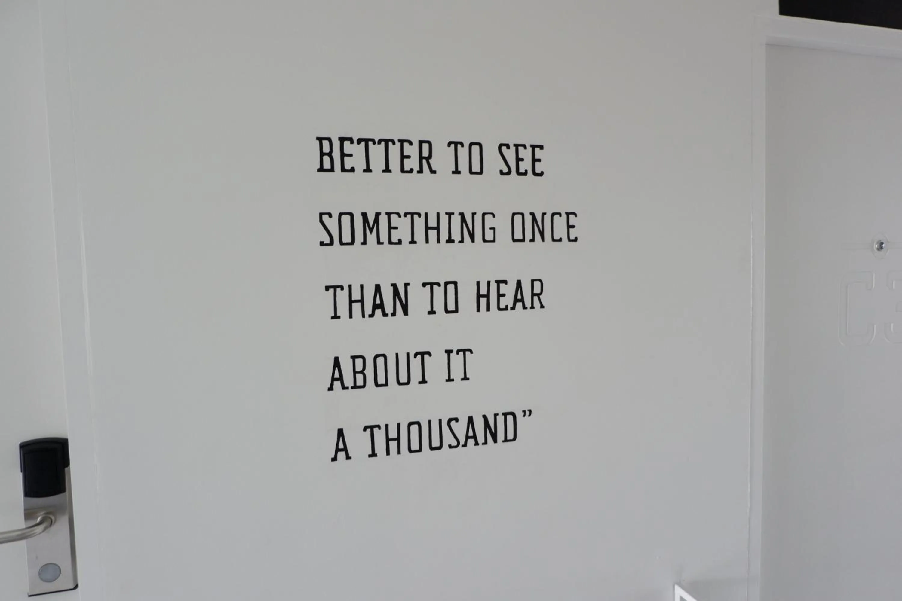 Text overlay in Bedspread Hostel