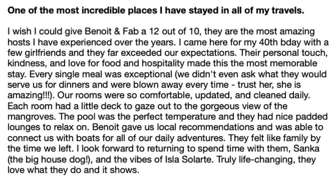 Text overlay in Villa F&B