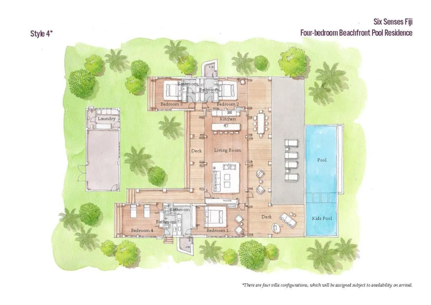Floor plan in Six Senses Fiji