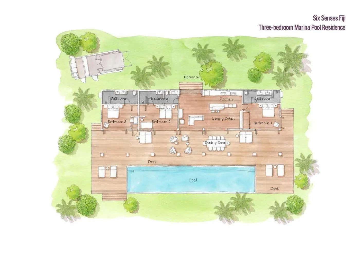 Floor plan in Six Senses Fiji