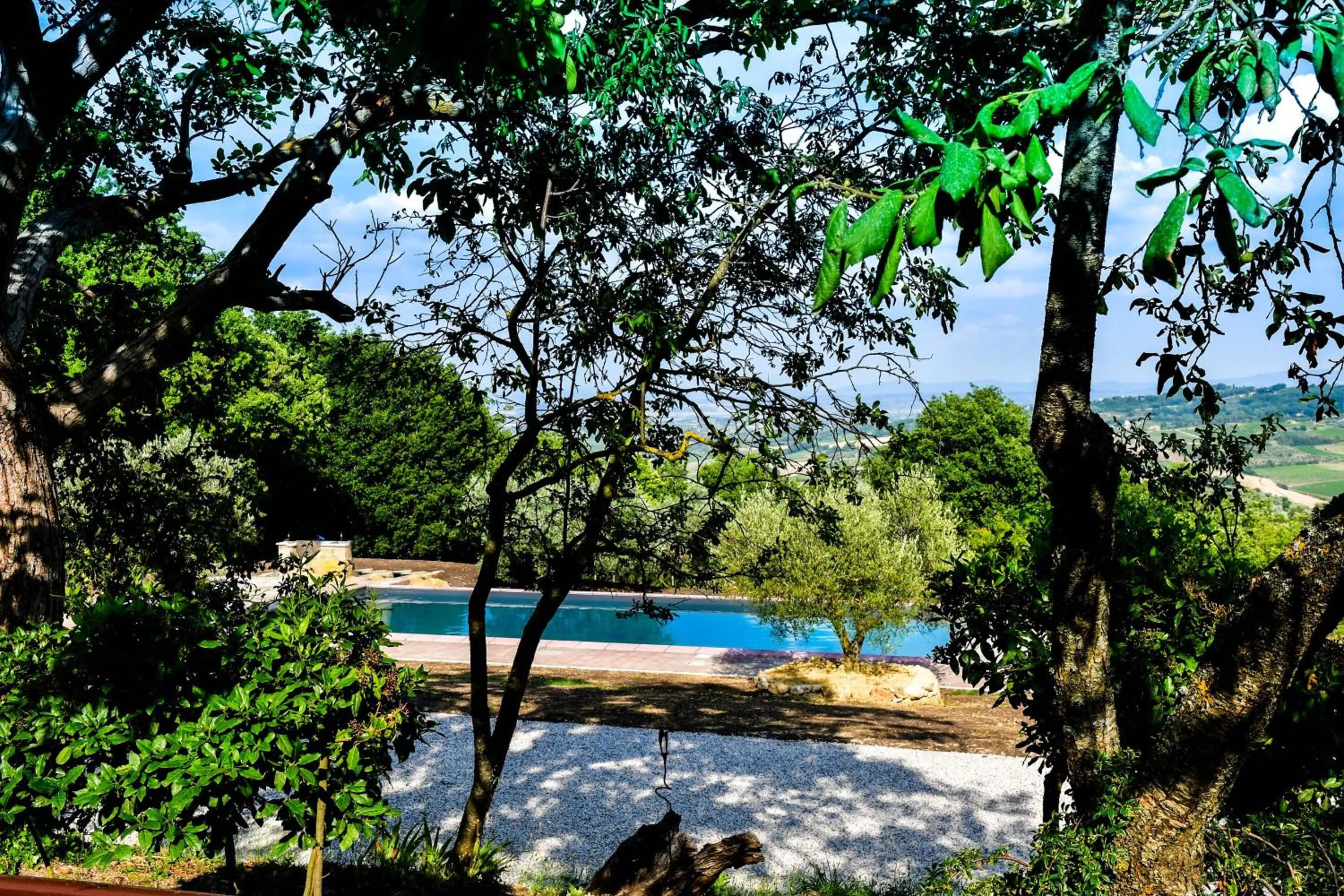 Pool view in LaChiusa Tuscany
