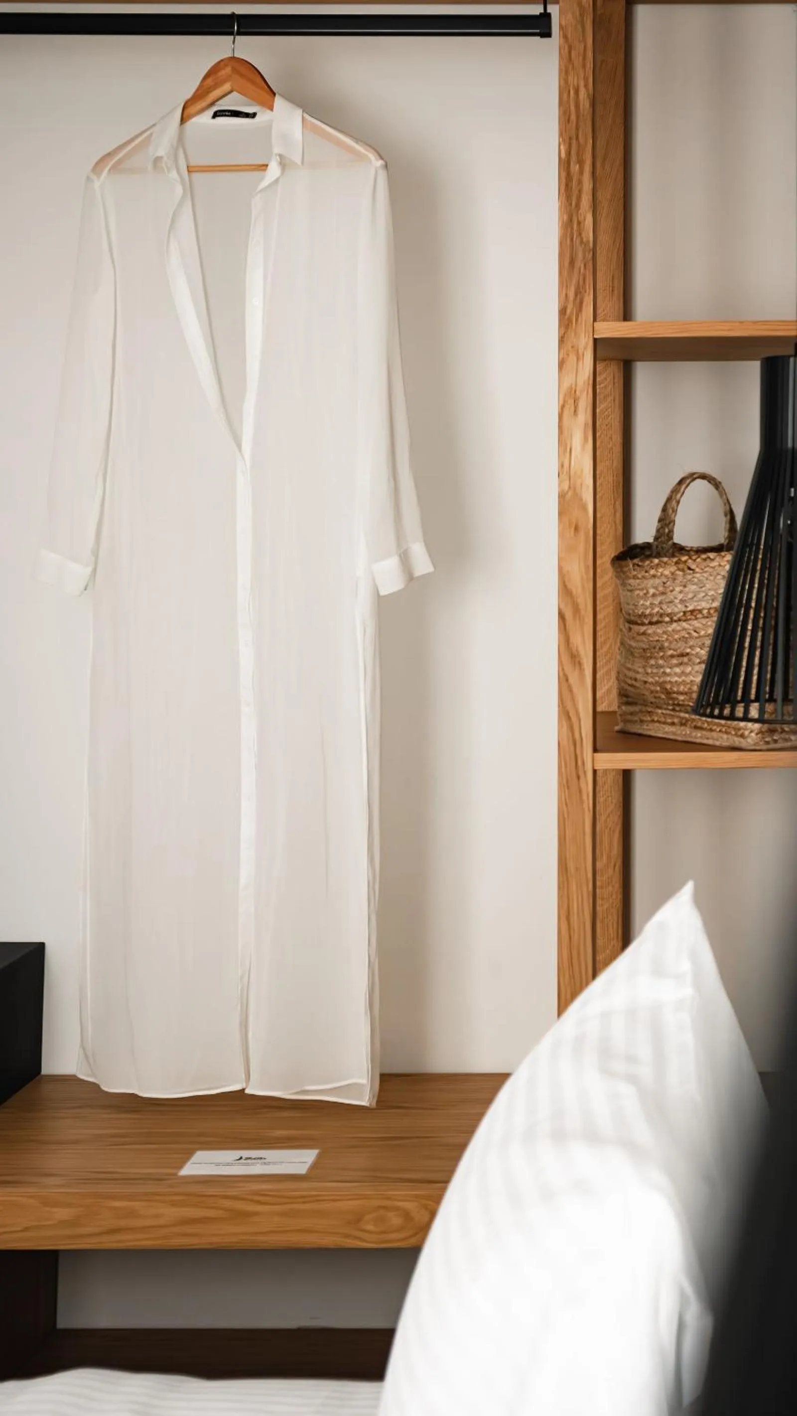 wardrobe, Bed in Batis Aero Beachfront Wellbeing Hotel