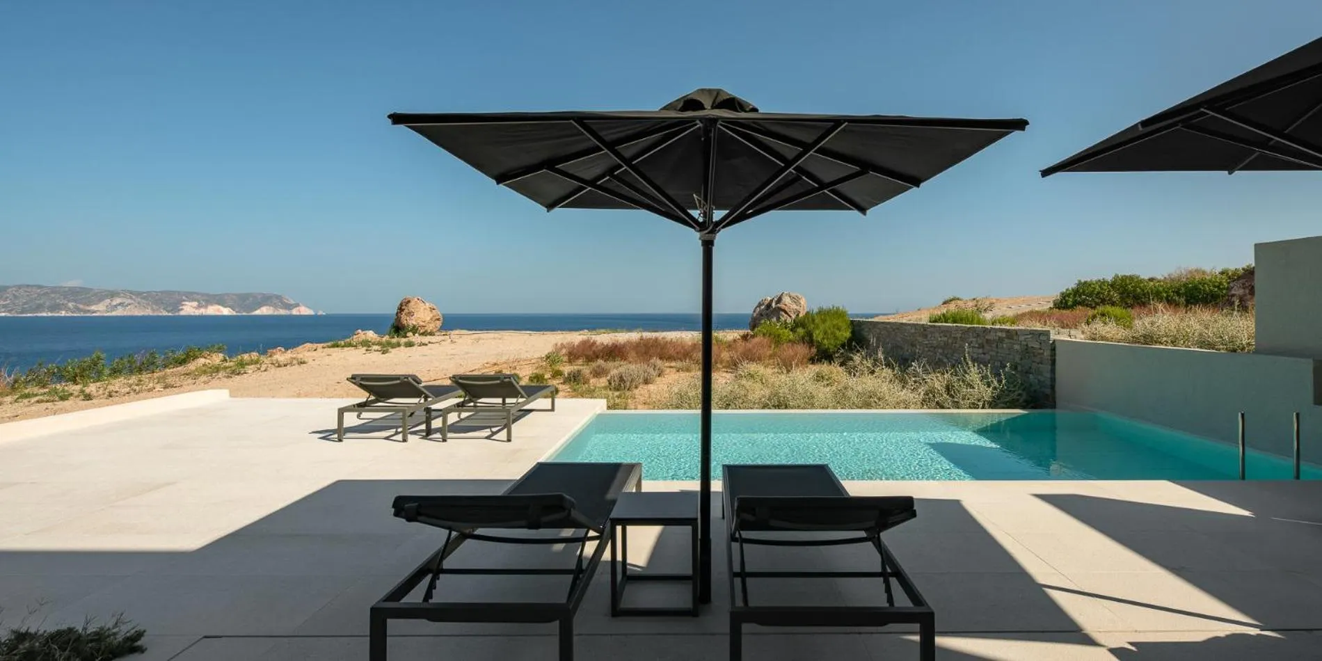 Pool view in Milos Cove