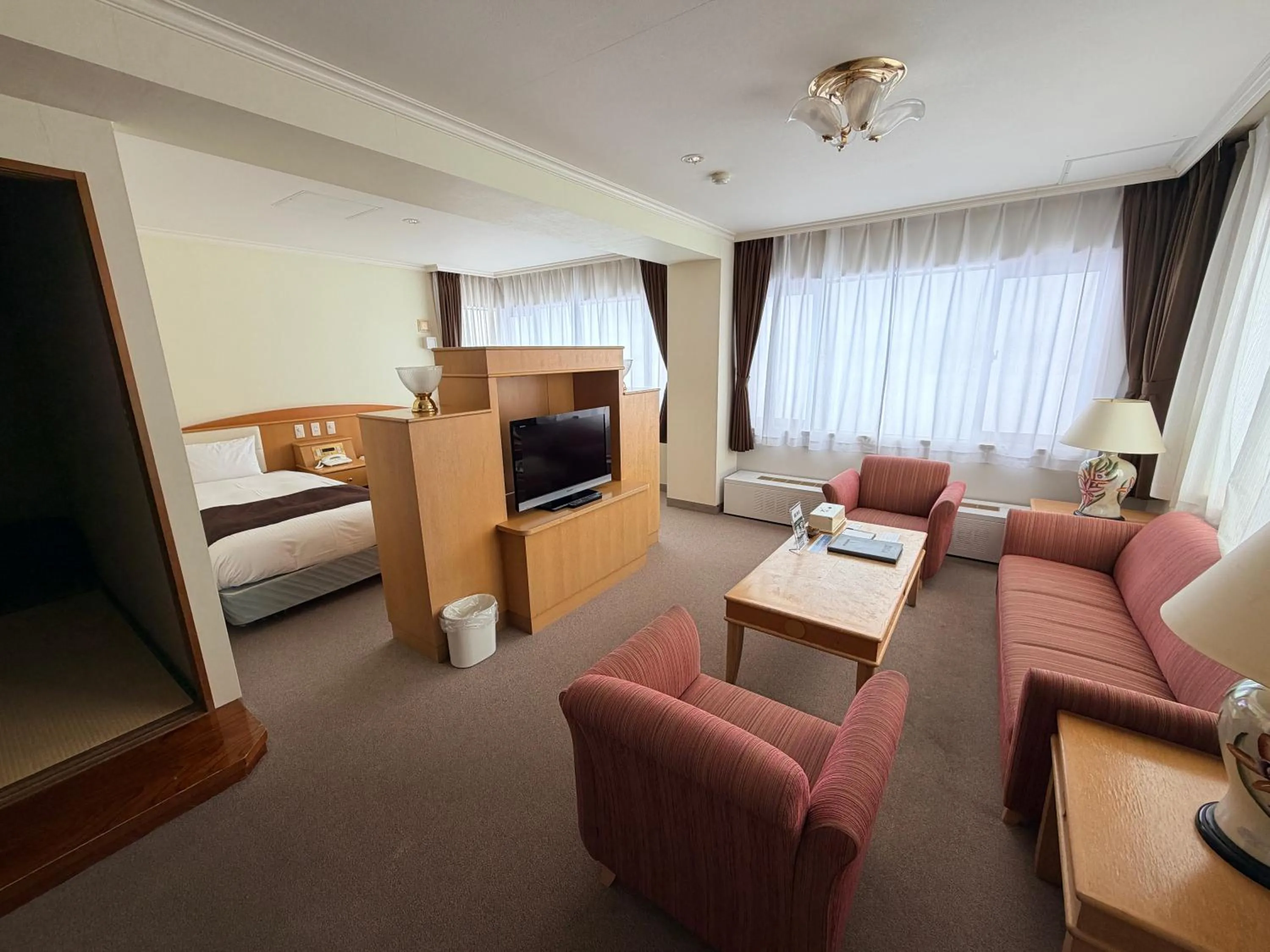 Living room, Bed in Furano La Terre