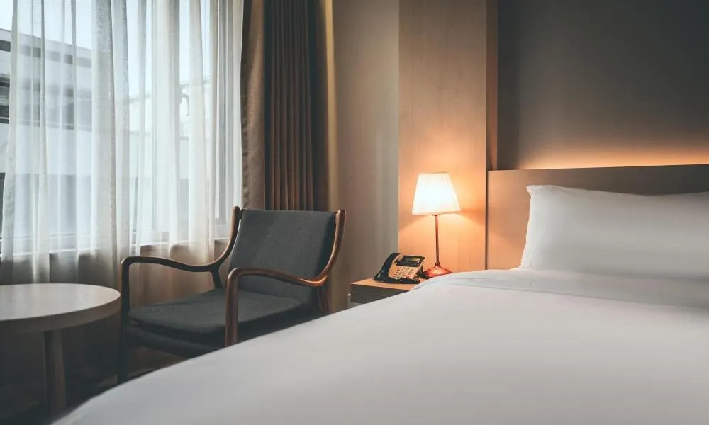 Bed in Wonju City Hotel HYEOKSIN