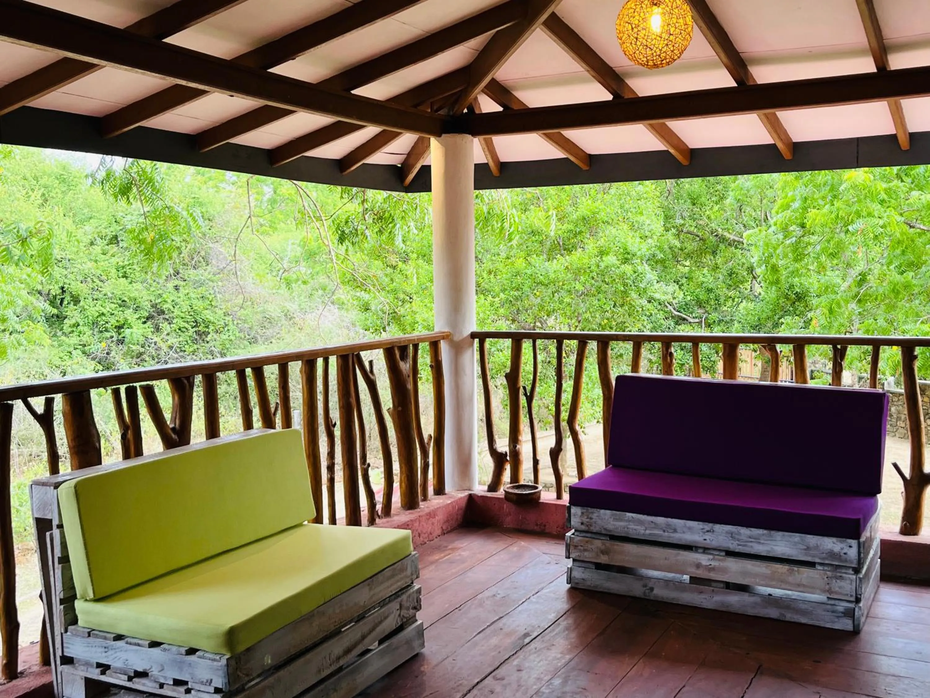 Seating area in Funky Leopard Safari Lodge Bordering Yala National Park