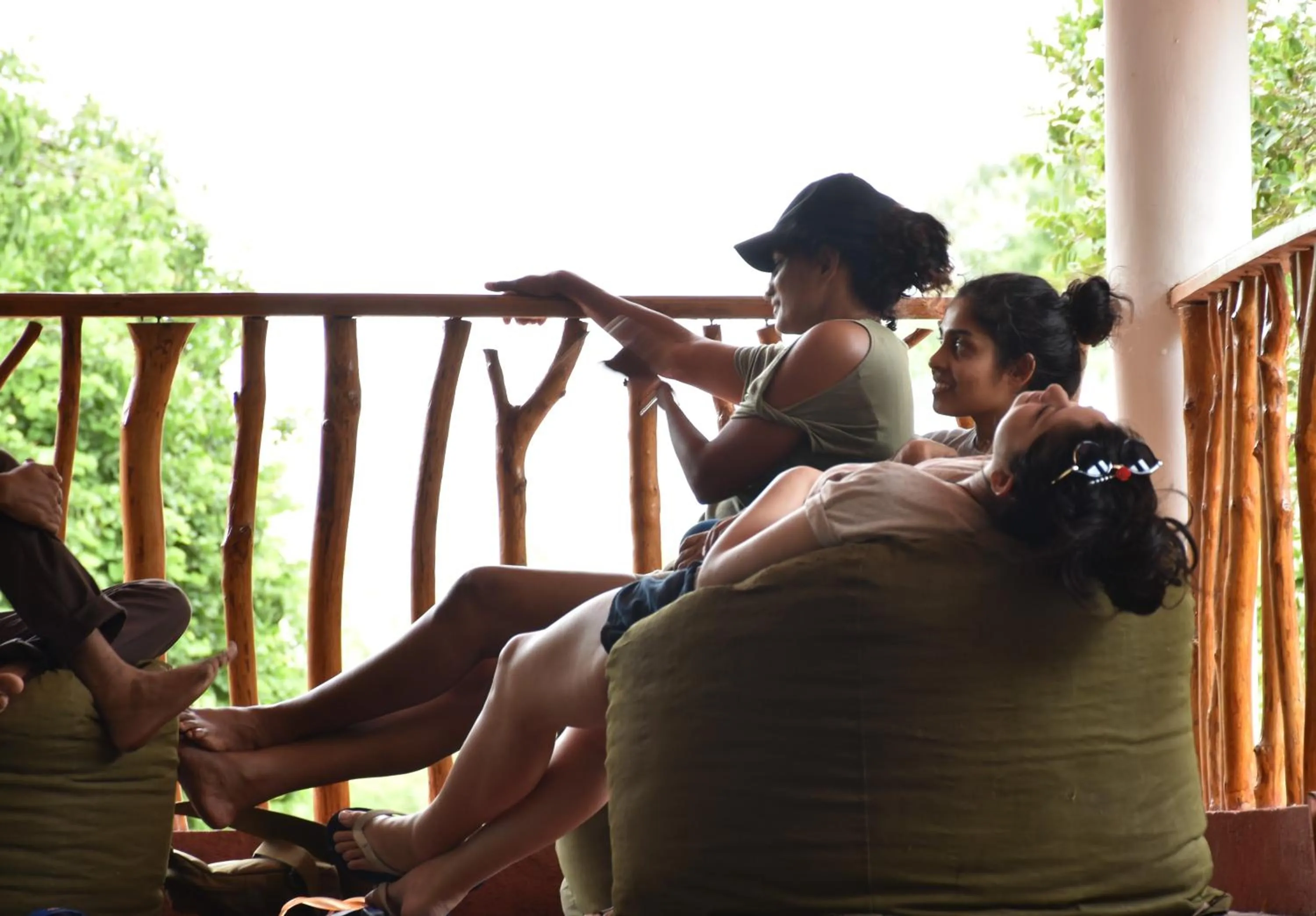 People in Funky Leopard Safari Lodge Bordering Yala National Park