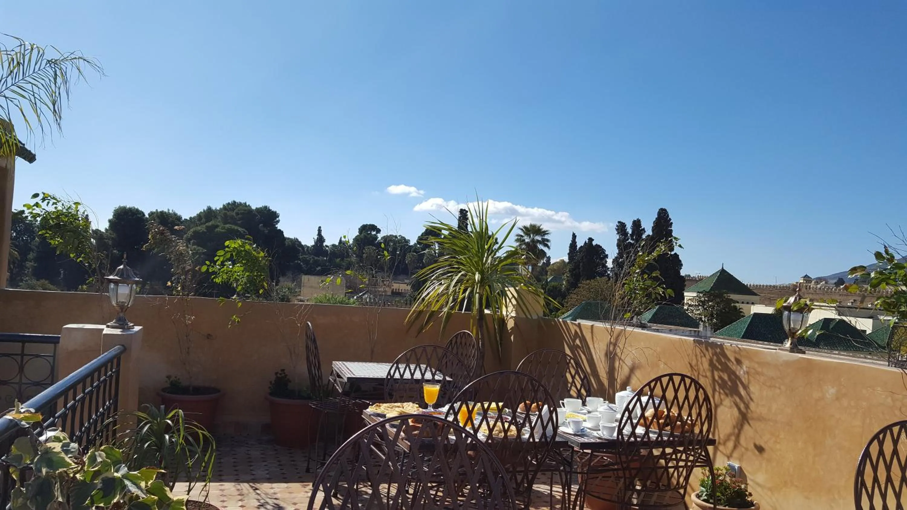 Garden view in Dar Nour Fes