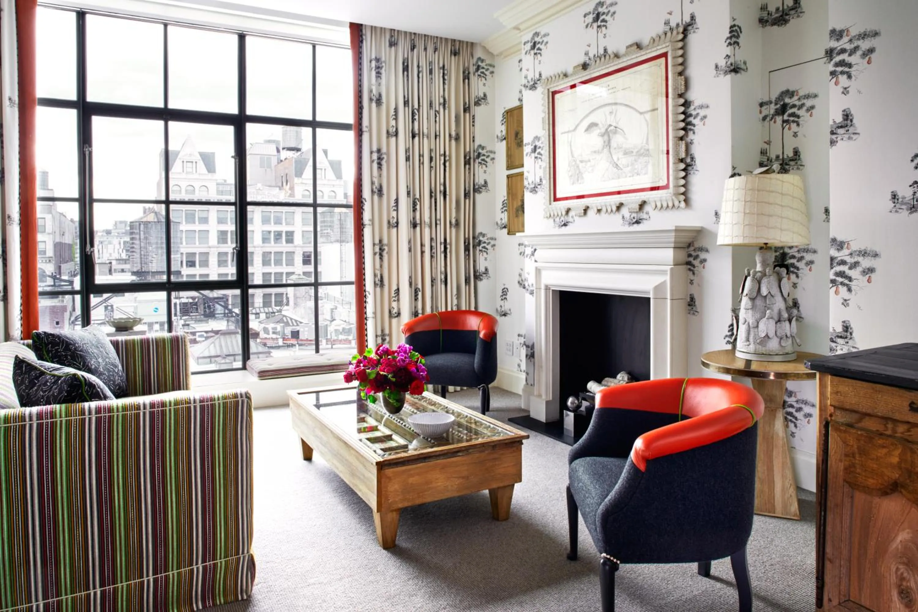 Living room in Crosby Street Hotel