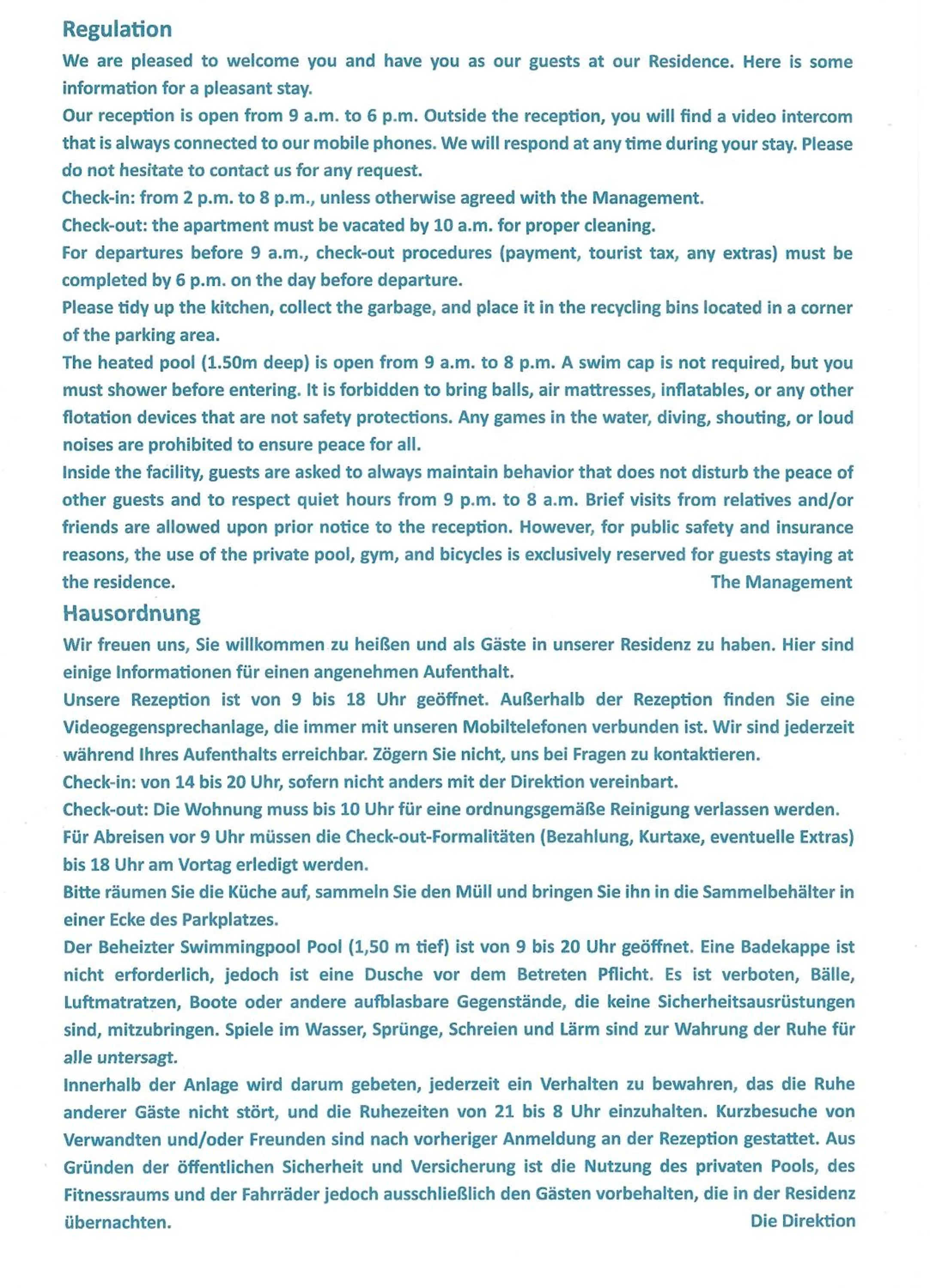 Swimming pool in Appartamenti Ferrari Residence