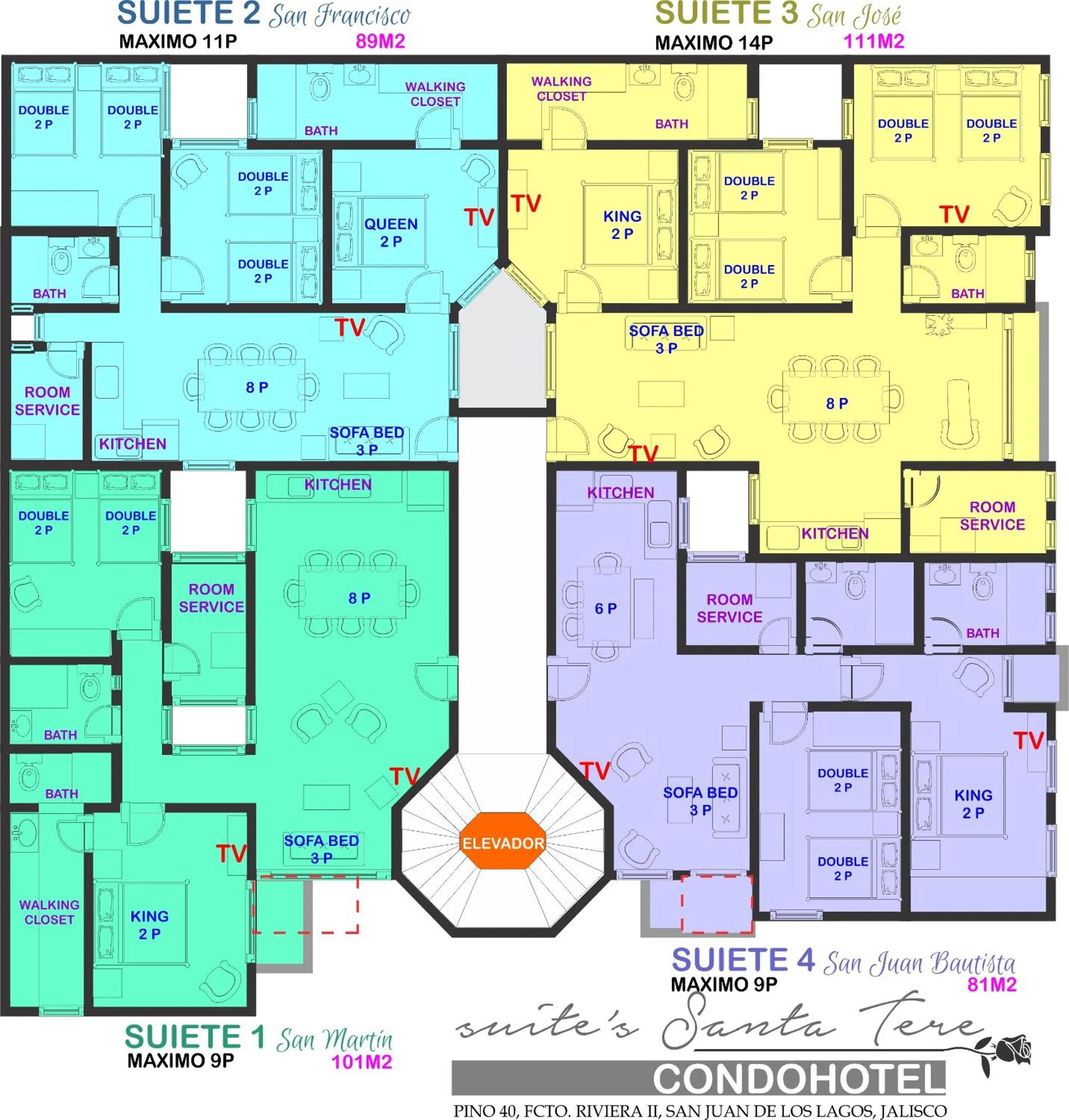 Floor plan in Suites Sta Tere